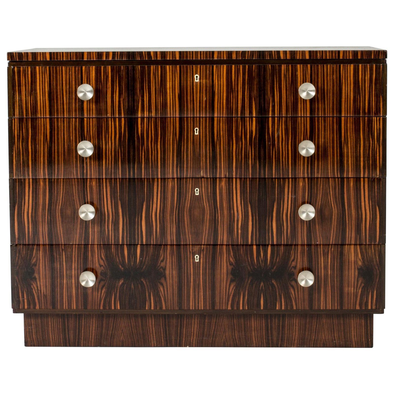 Swedish 1930s Functionalist Zebrano Chest Of Drawers