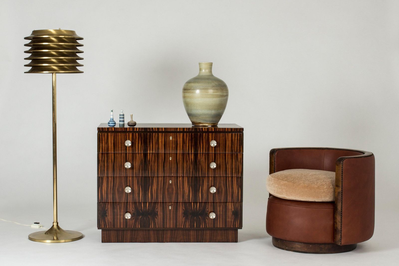 photo furniture Swedish 1930s Functionalist Zebrano Chest Of Drawers