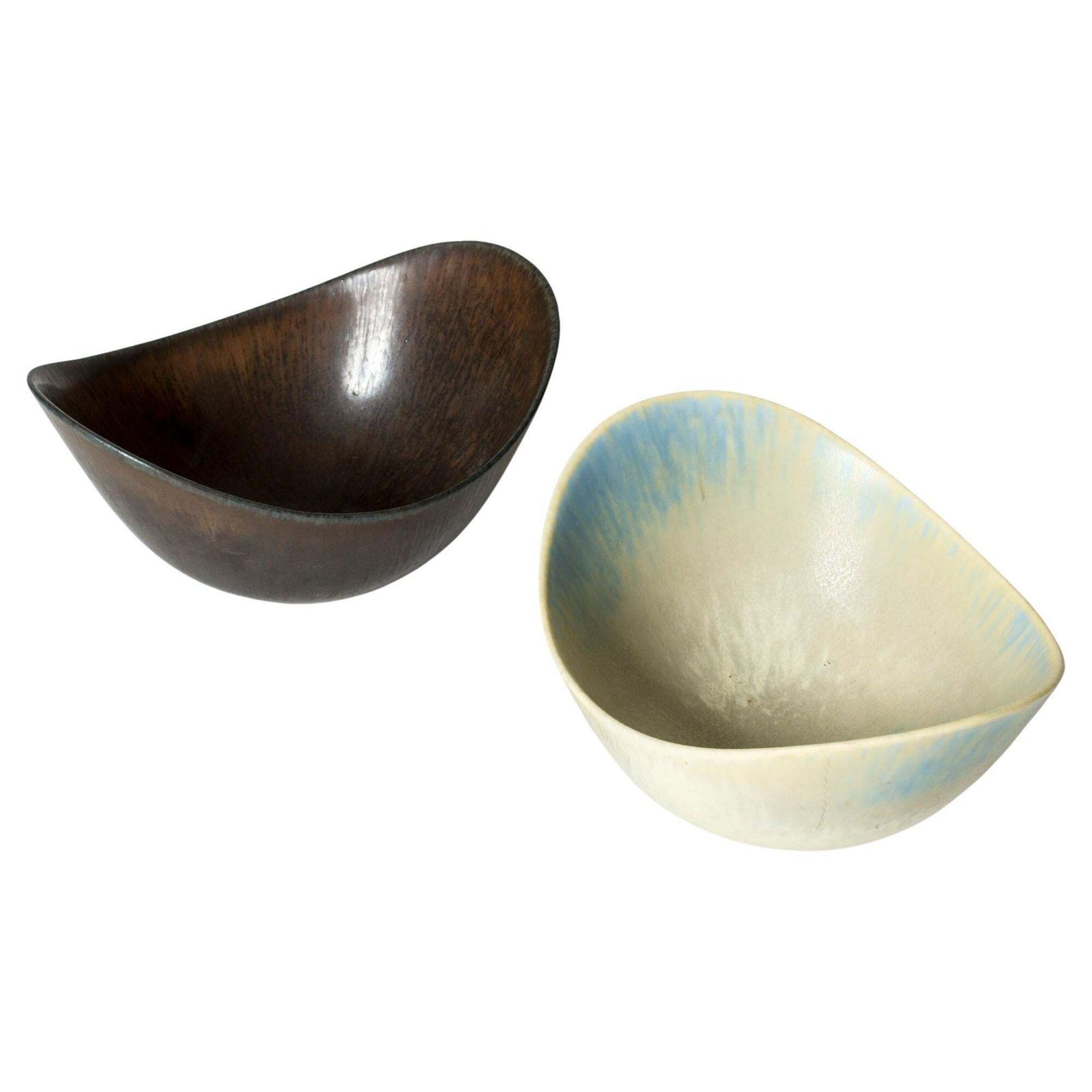Paar stoneware schalen van Gunnar Nylund, Rörstrand, jaren 1950