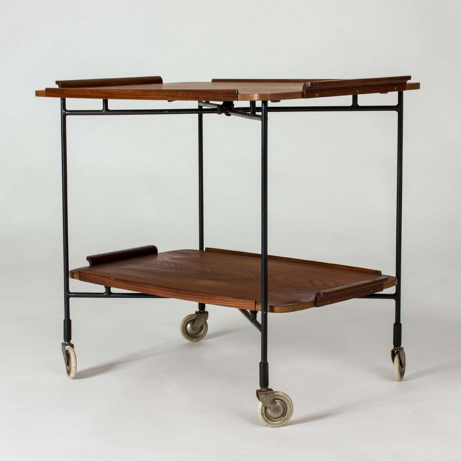 Teak Serving Cart From Firma Glas & Trä, Sweden, 1950s photo for sale
