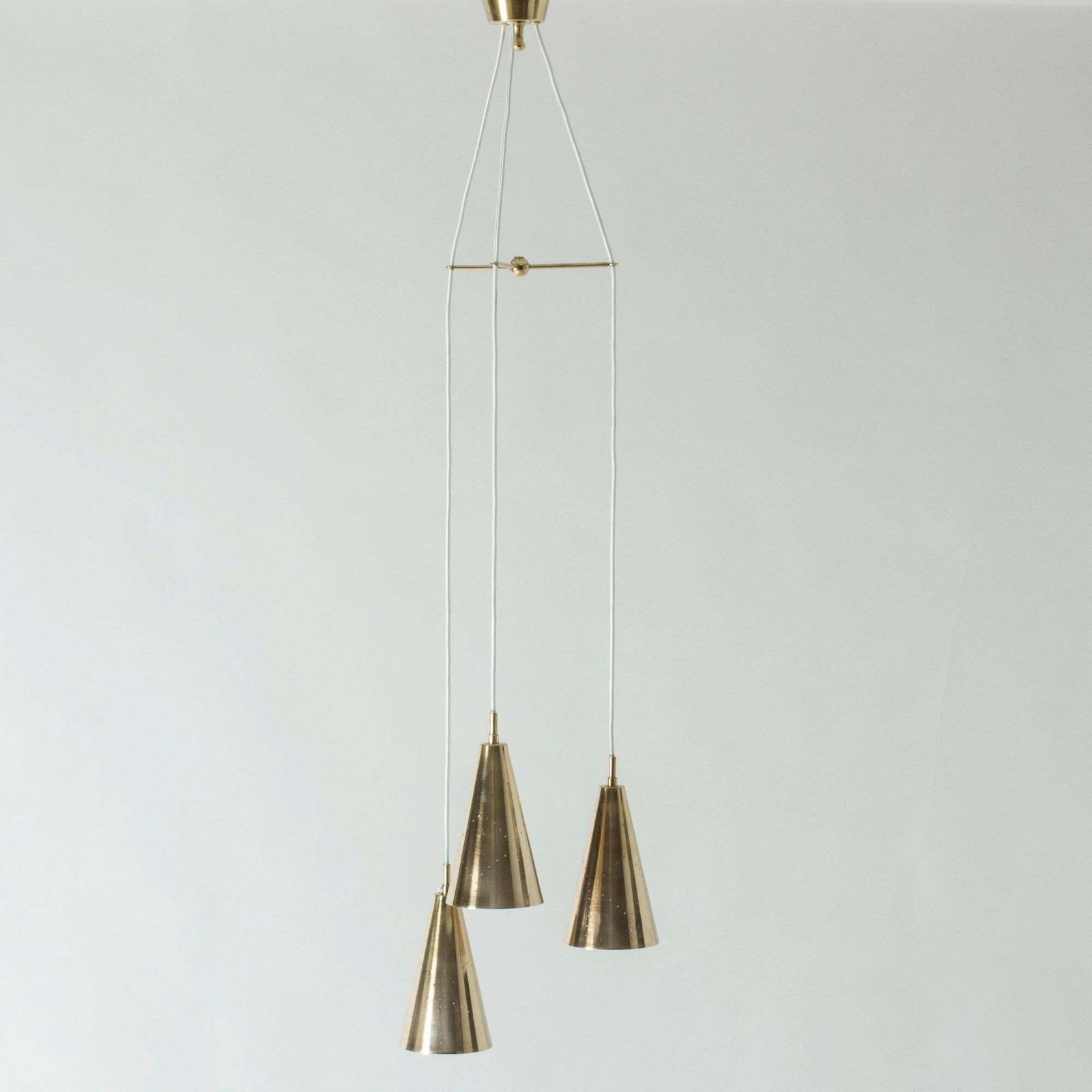 Rare Brass Ceiling Lamp By Hans Agne Jakobson. Sweden, 1950s. photo for sale