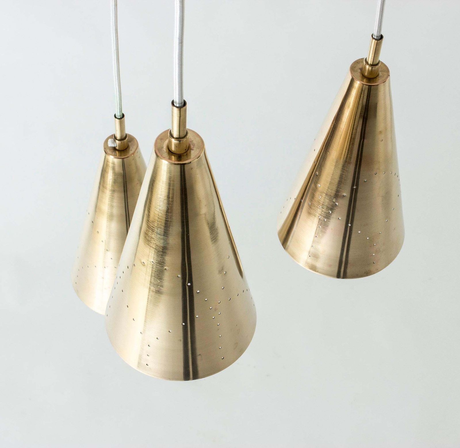 Rare Brass Ceiling Lamp By Hans Agne Jakobson. Sweden, 1950s. photo vinterior