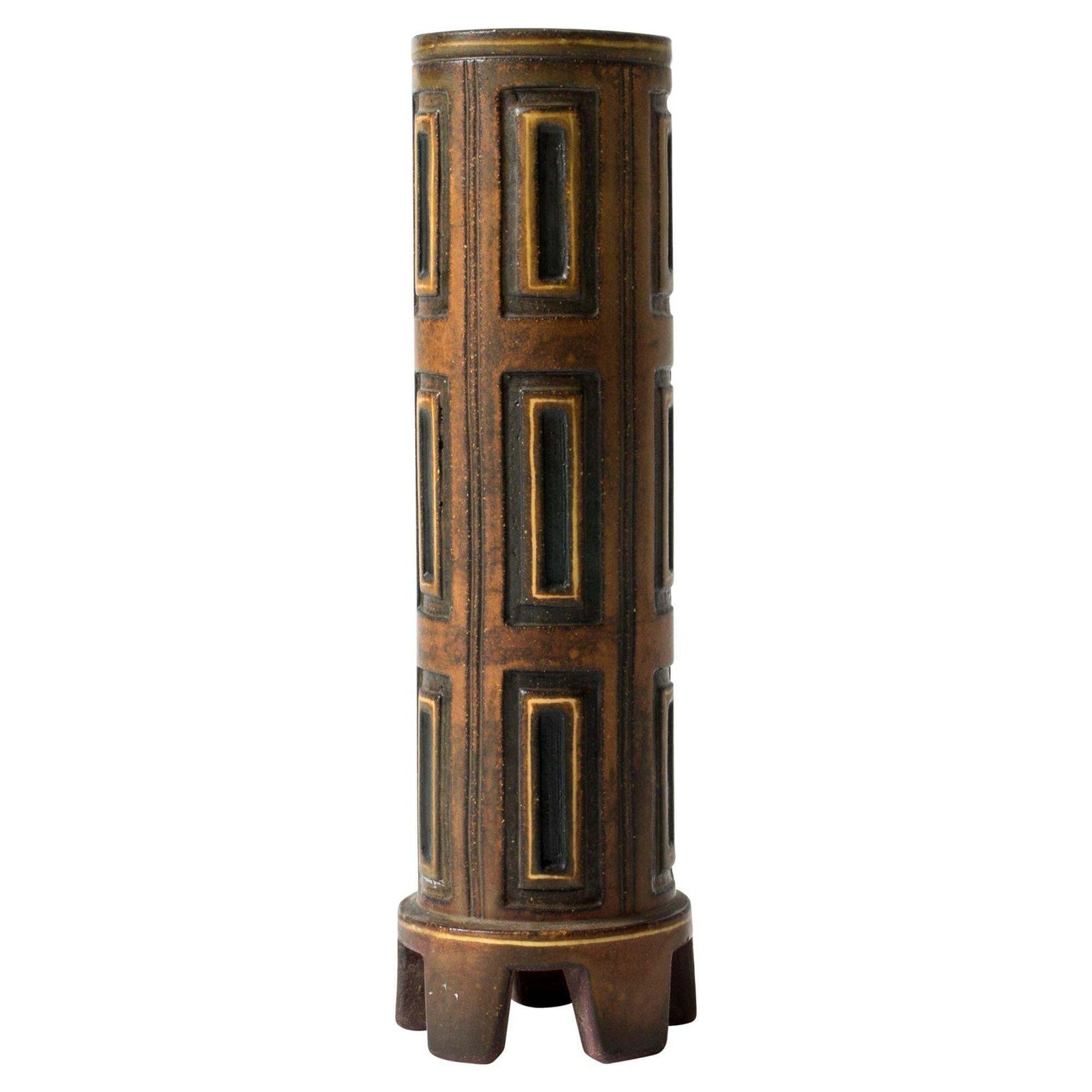 Stoneware "Farsta Rust" Vase By Wilhelm Kåge For Gustavsberg, Sweden, 1940s