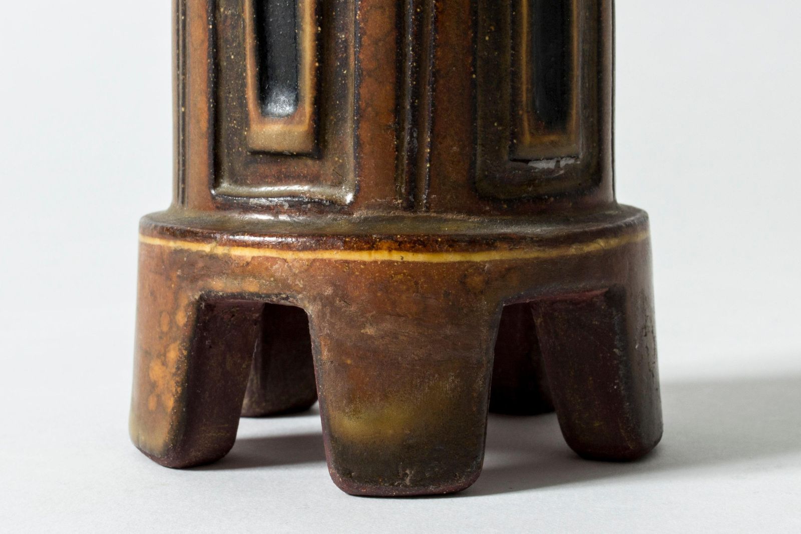 Stoneware "Farsta Rust" Vase By Wilhelm Kåge For Gustavsberg, Sweden, 1940s photo for sale