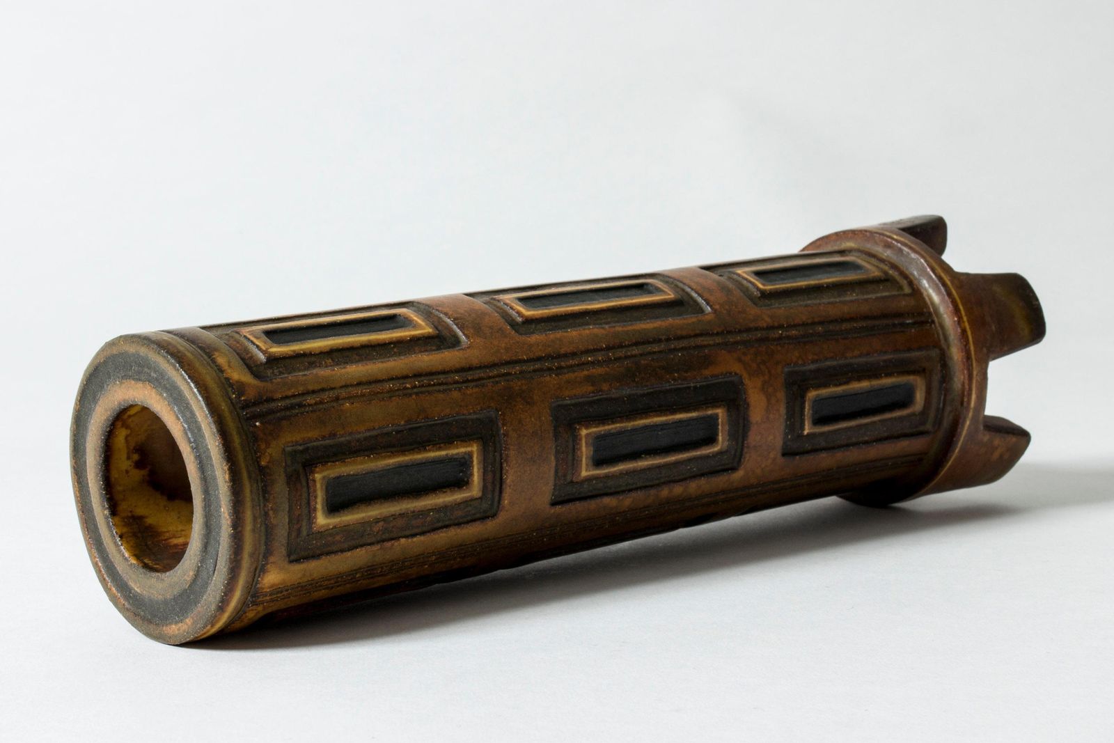 Stoneware "Farsta Rust" Vase By Wilhelm Kåge For Gustavsberg, Sweden, 1940s photo vinterior