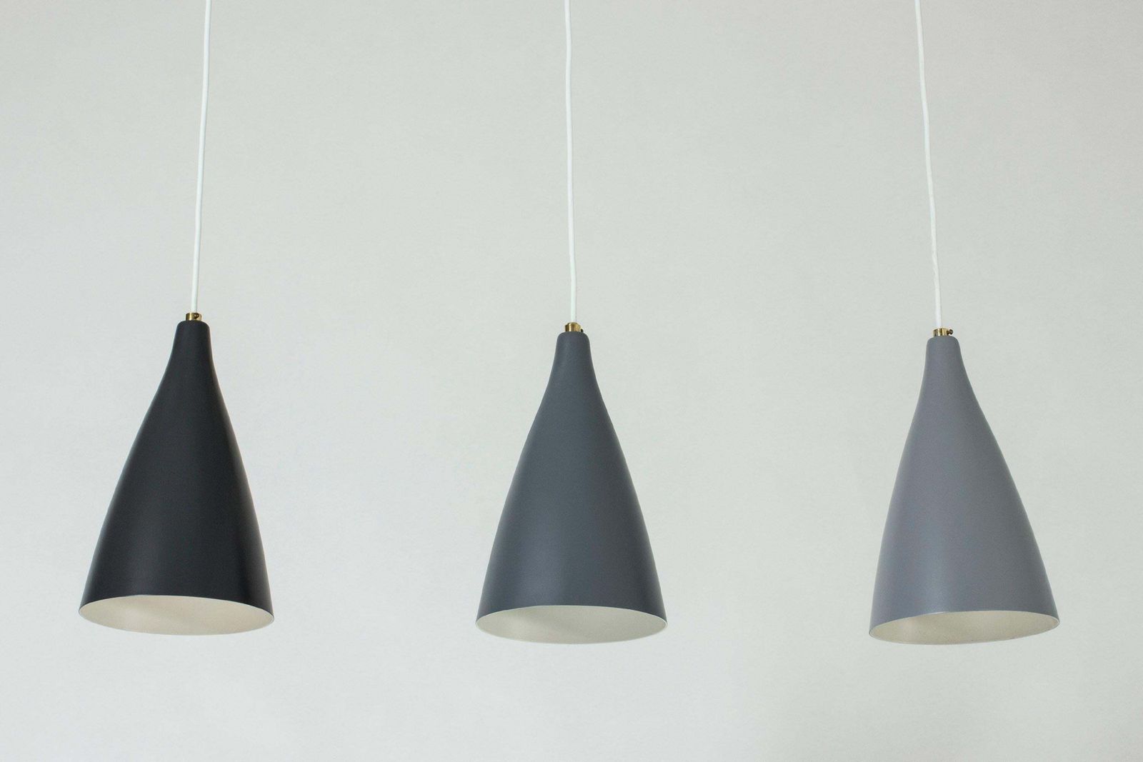 Ensemble de trois lampes de plafond en métal laqué de Böhlmarks photo for sale