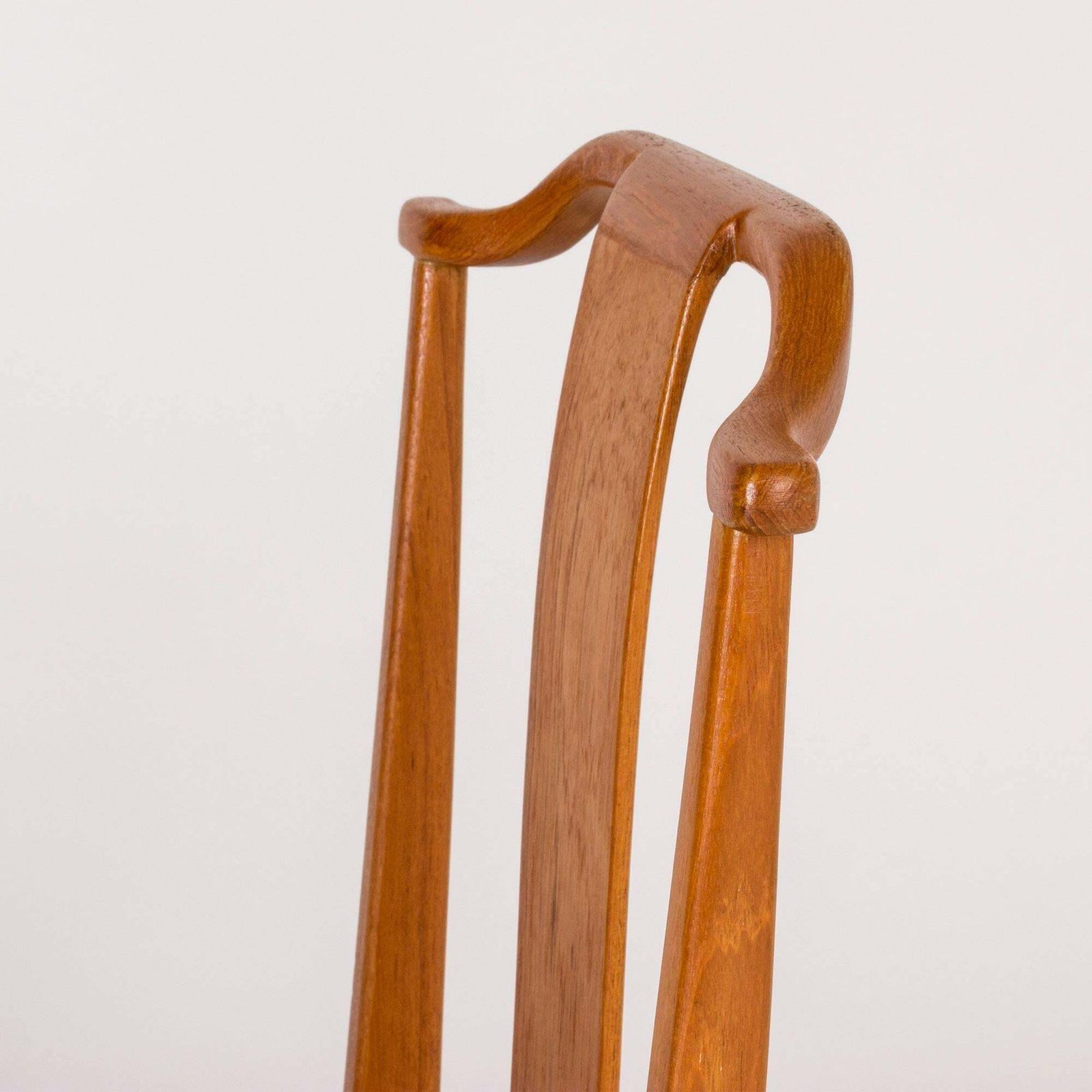 photo for sale Set Of 12 Axel Larsson Dining Chairs, Stained Elmwood & Leather, 1940s