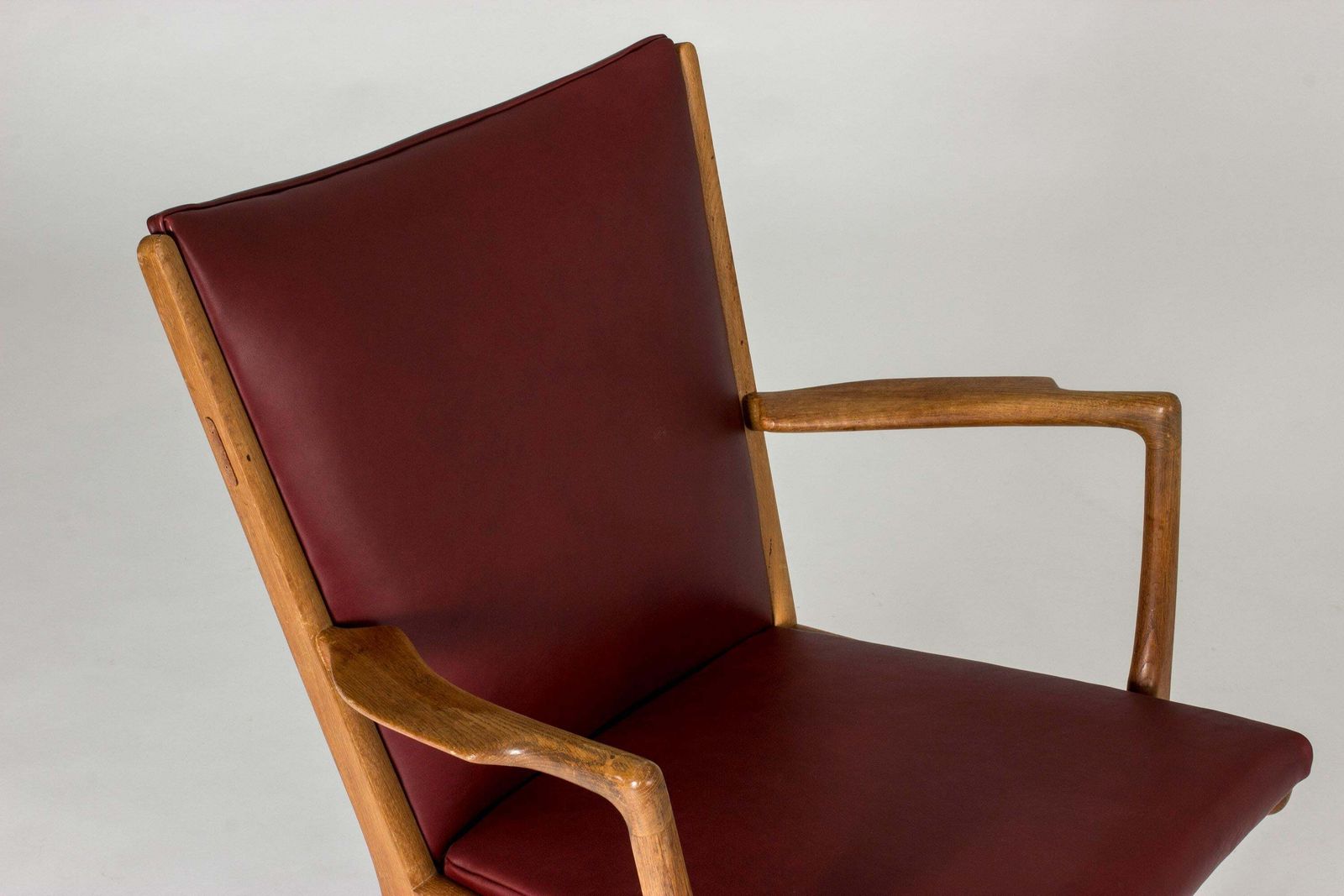 Ap 16 Lounge Chairs By Hans J. Wegner, Oak & Oxblood Leather, 1960s photo buy
