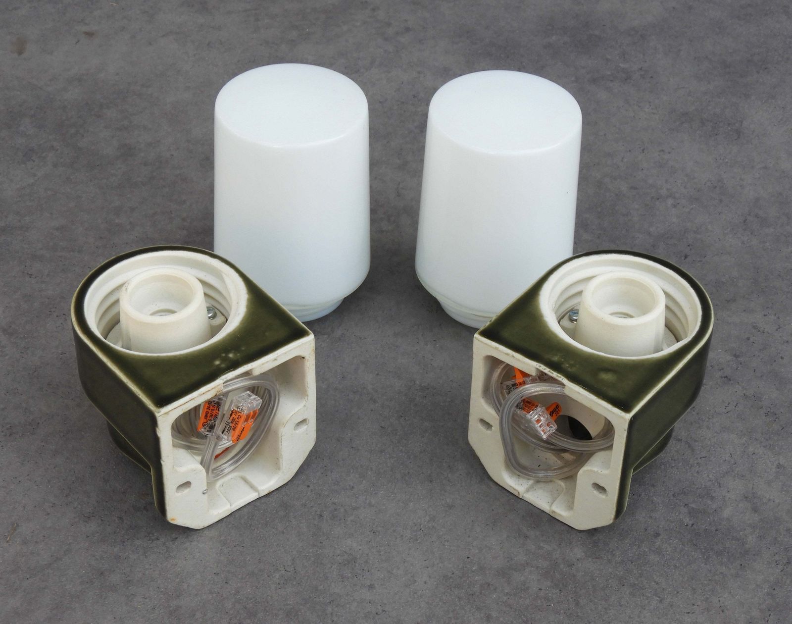 photo furniture Pair Of Swedish Mid Century Ifö 6081 Porcelain Wall Lights, C.1970s