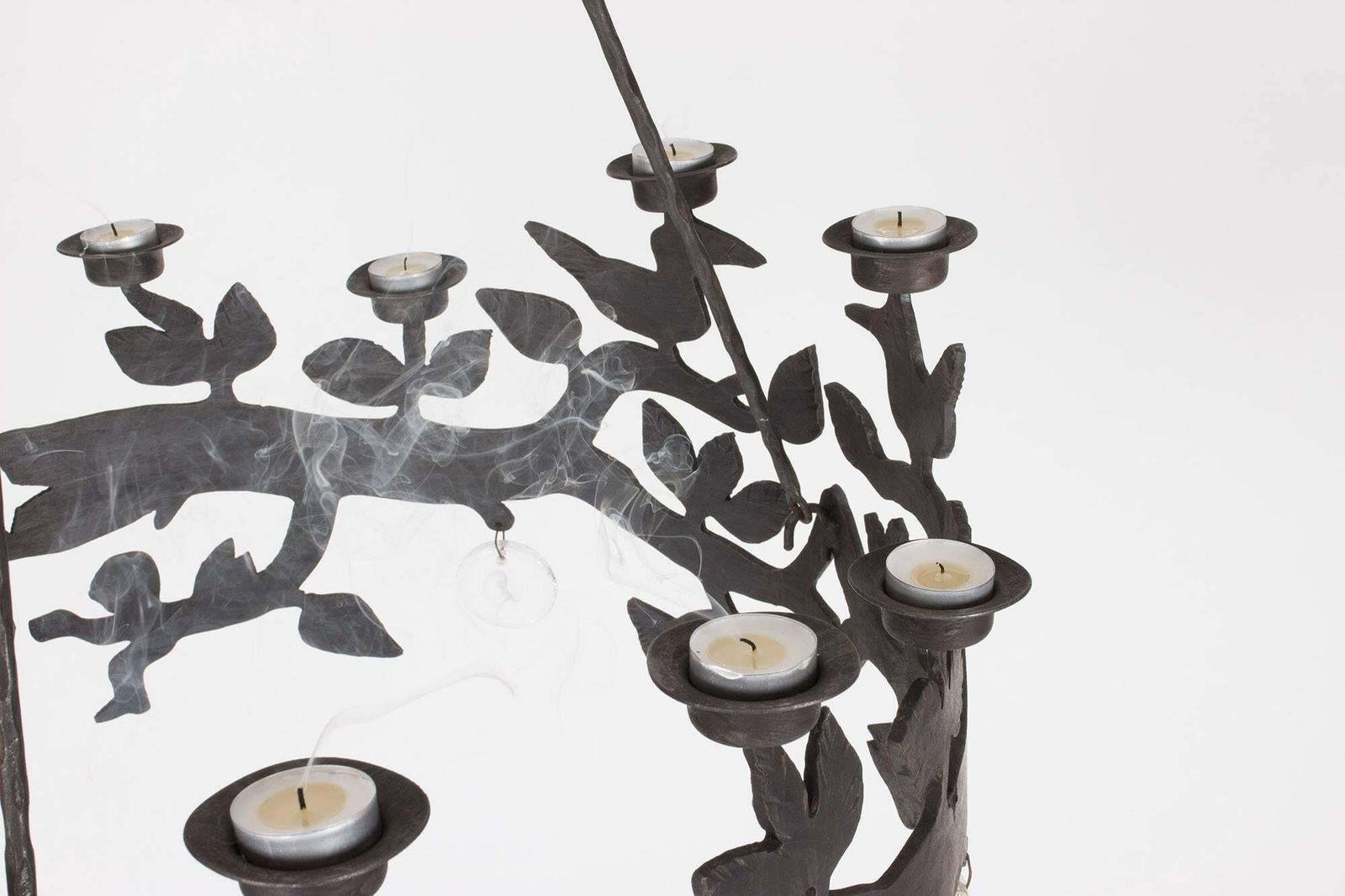 Lustre en fer forgé et verre par Bertil Vallien photo Luminaires