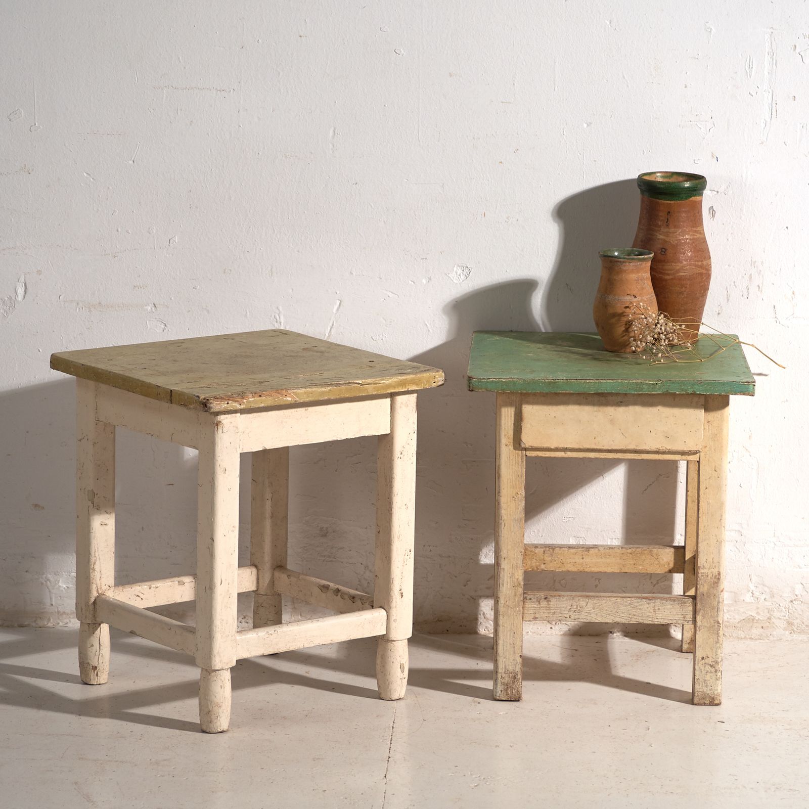 Antique Bedside Tables In Pine Wood – Central Europe, Circa 1940 #9