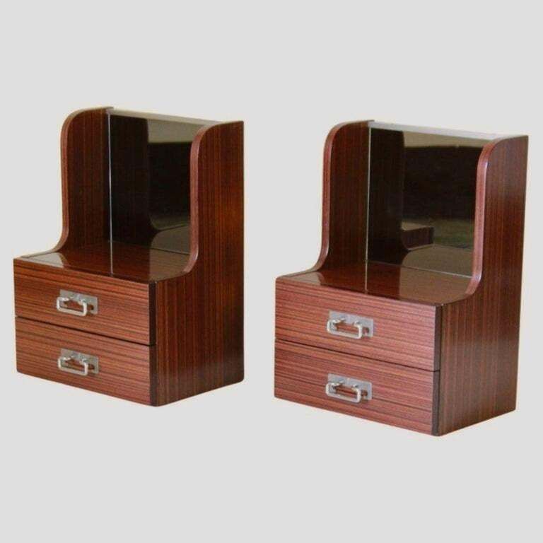 Tables de chevet italiennes vintage en teck, vers 1970