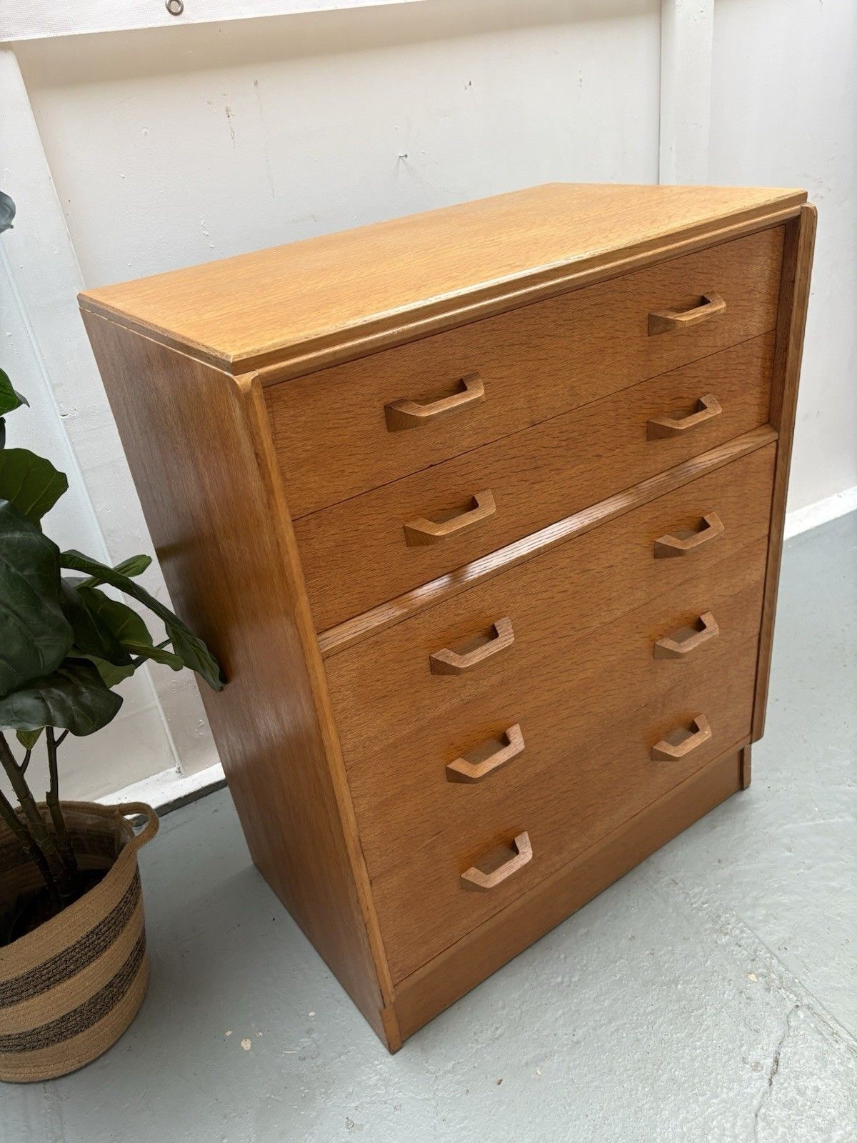 Vintage Mid Century G Plan "Brandon" Range Oak Chest Of Five Drawers 1950s photo Furniture