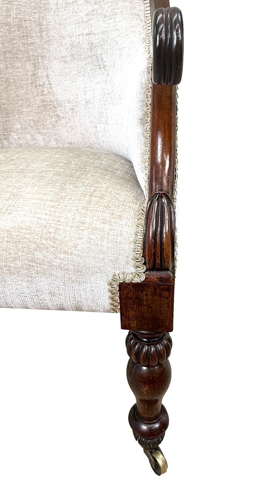 Fauteuil de bibliothèque en cuvette en palissandre, époque Regency anglaise, XIXe siècle (Angleterre, vers 1835) photo furniture