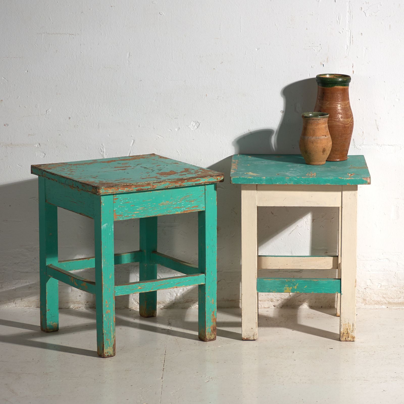 Antique Bedside Tables In Pine Wood – Central Europe, Circa 1940 #14