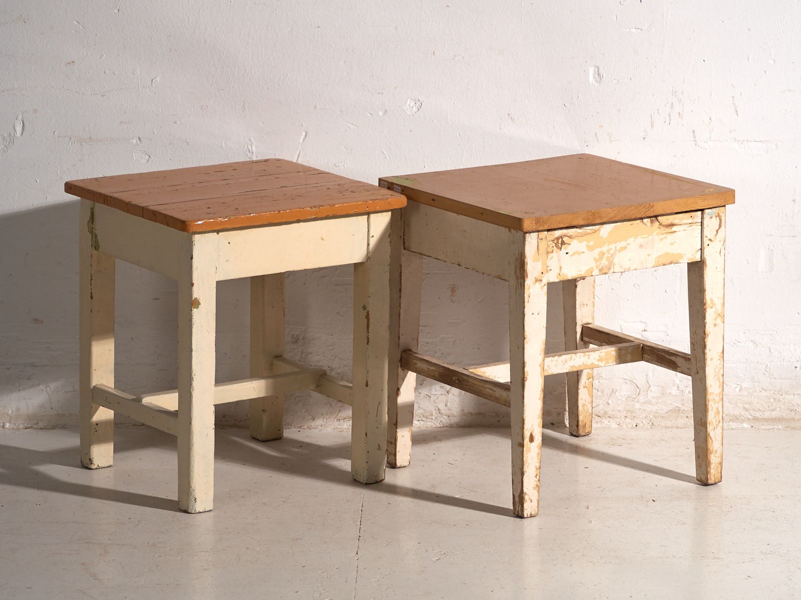 Antique Bedside Tables In Pine Wood – Central Europe, Circa 1940 #13 photo for sale