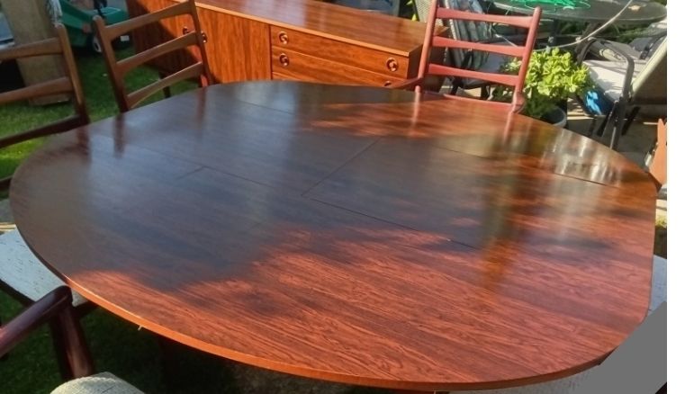Reduced.. House Move Imminent  !!Rosewood Finished Greaves & Thomas Extending Dining Table And 6 Chairs. photo vinterior
