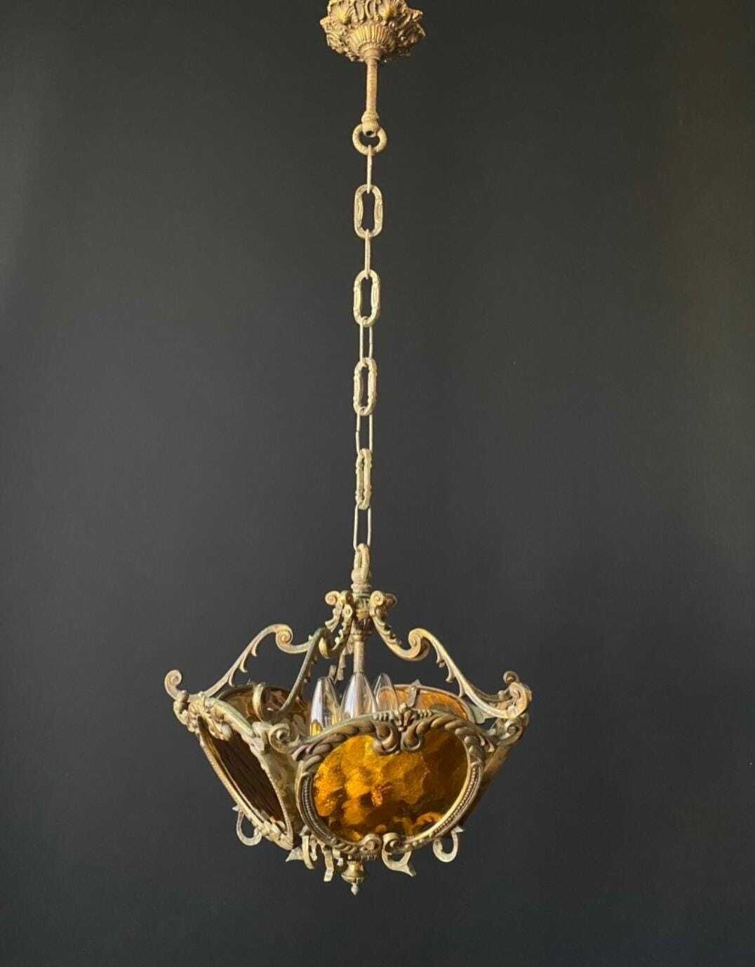 Antique Chandelier With Tea Glass photo furniture