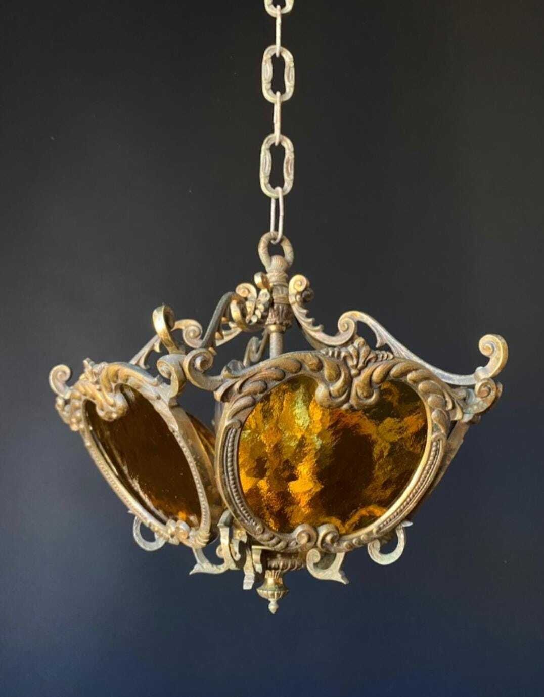 Antique Chandelier With Tea Glass photo 282.0