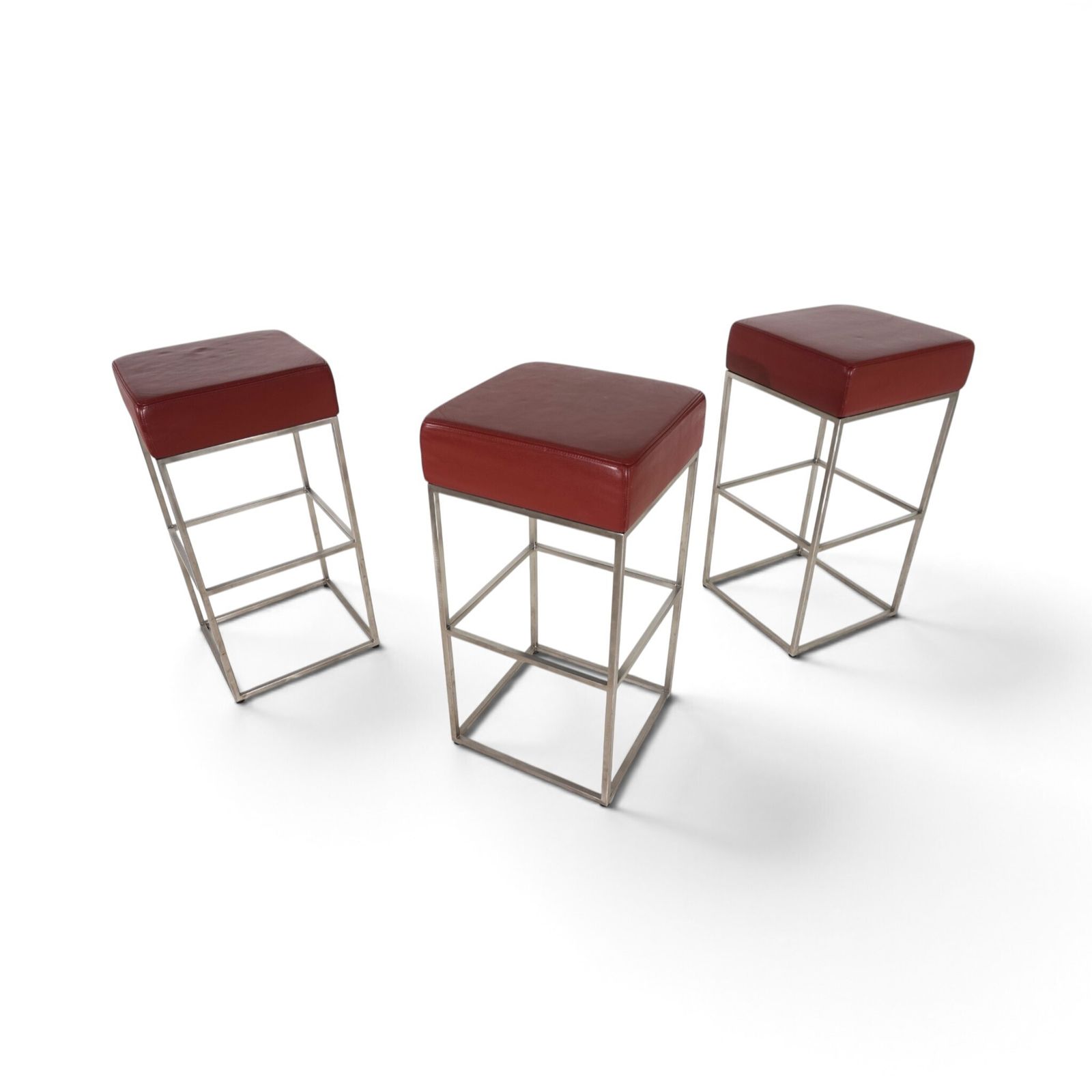 photo vintage De Sede Set Of 3 Ds 218/55 Leather Bar Stools By Paolo Piva, 2000