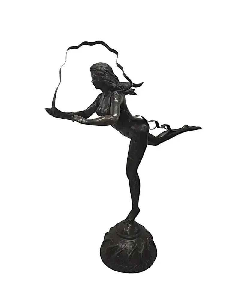 A Fabulous Life Size 20th Century Art Deco Style Bronze Figural Sculpture Depicting The Greek Mythological Maiden 'Atalanta'