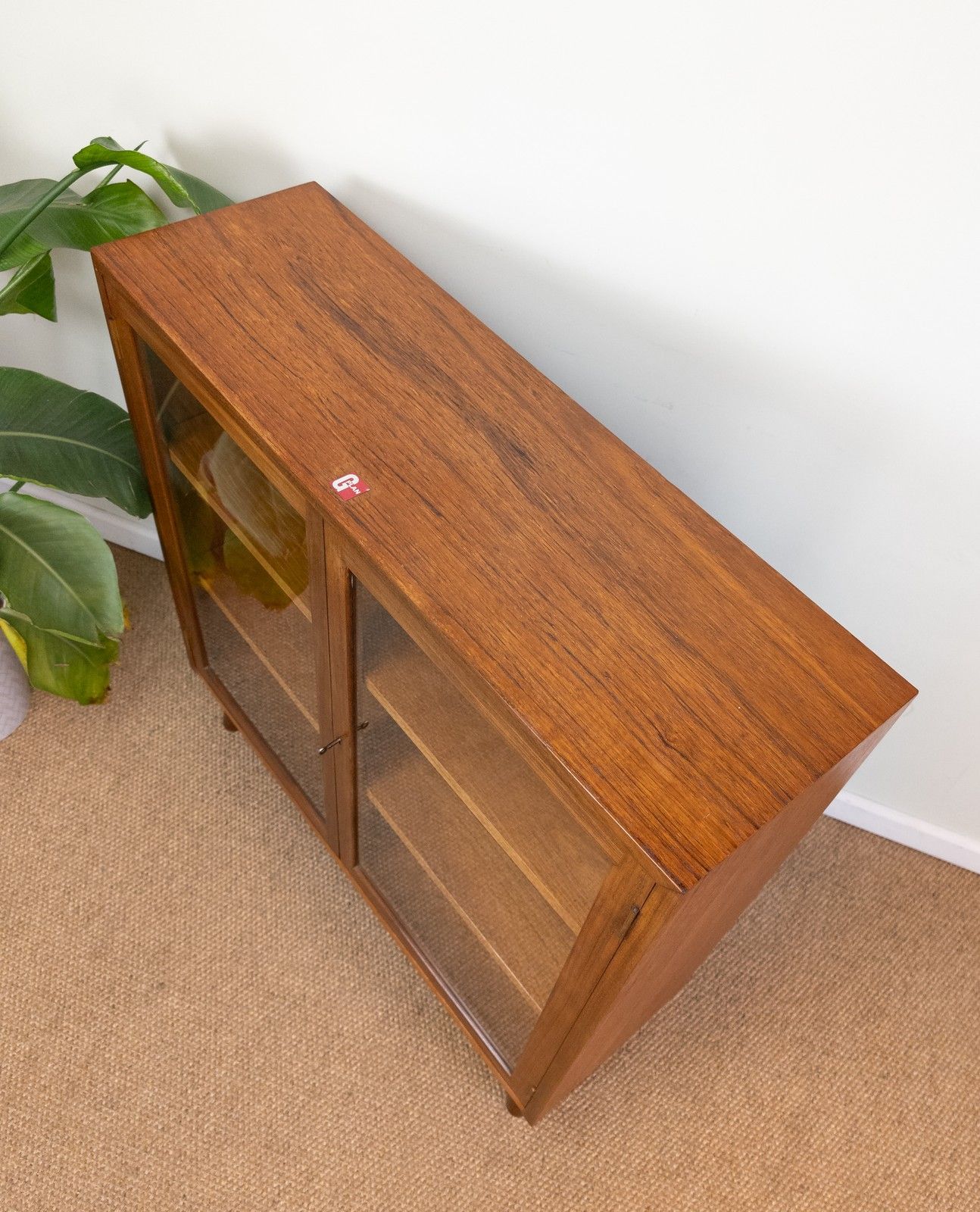 Refinished Vintage Teak Mid Century G Plan Small Green Glazed Cabinet Bookcase photo buy