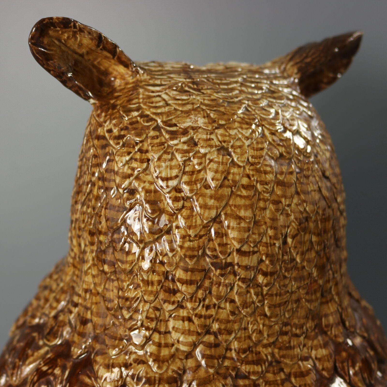 photo buy Rare Hugo Lonitz Majolica Eagle Owl Figure