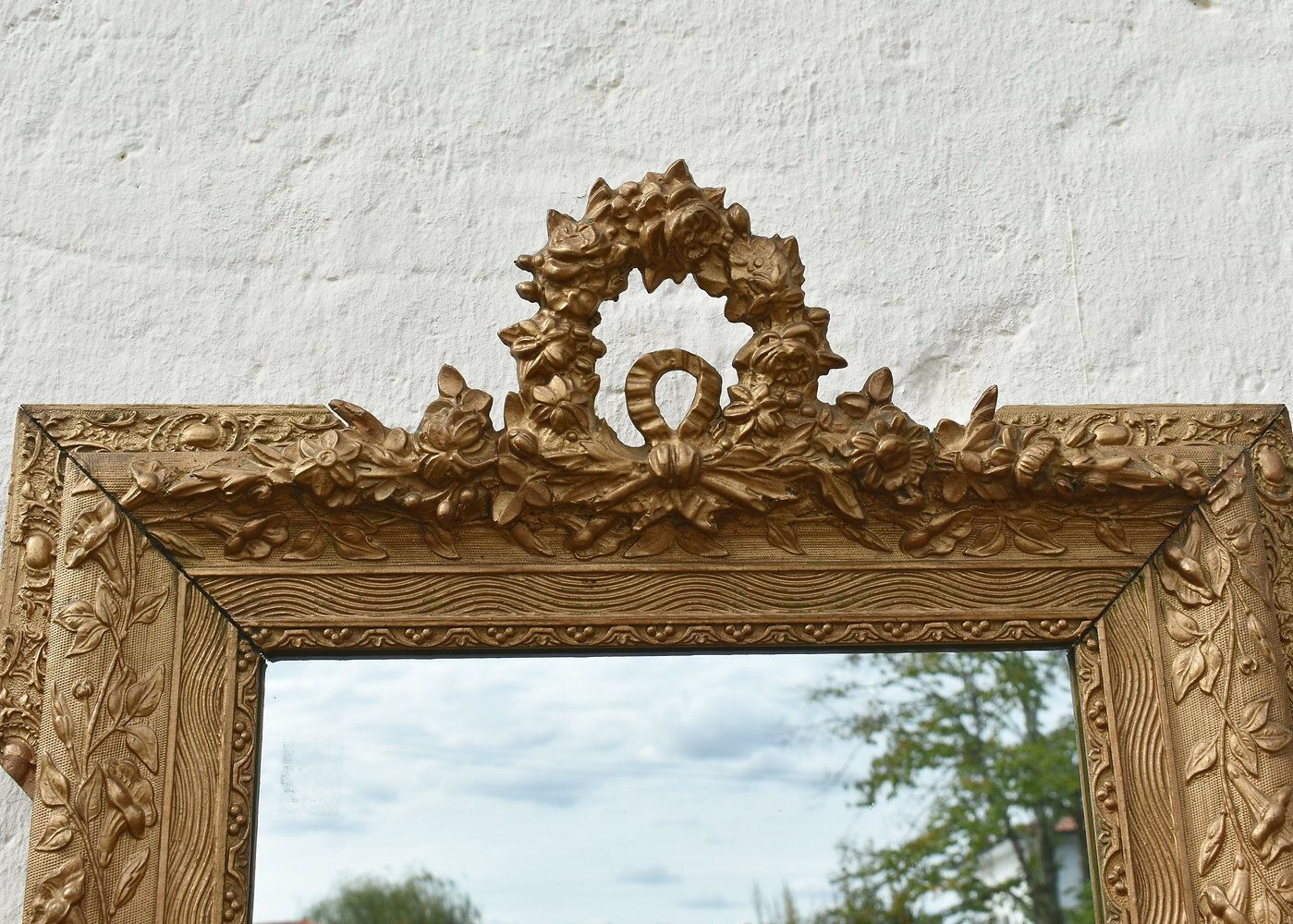 Miroir mural en bois doré d'époque, Napoléon III, style Louis XV, vers 1870. photo Décoration