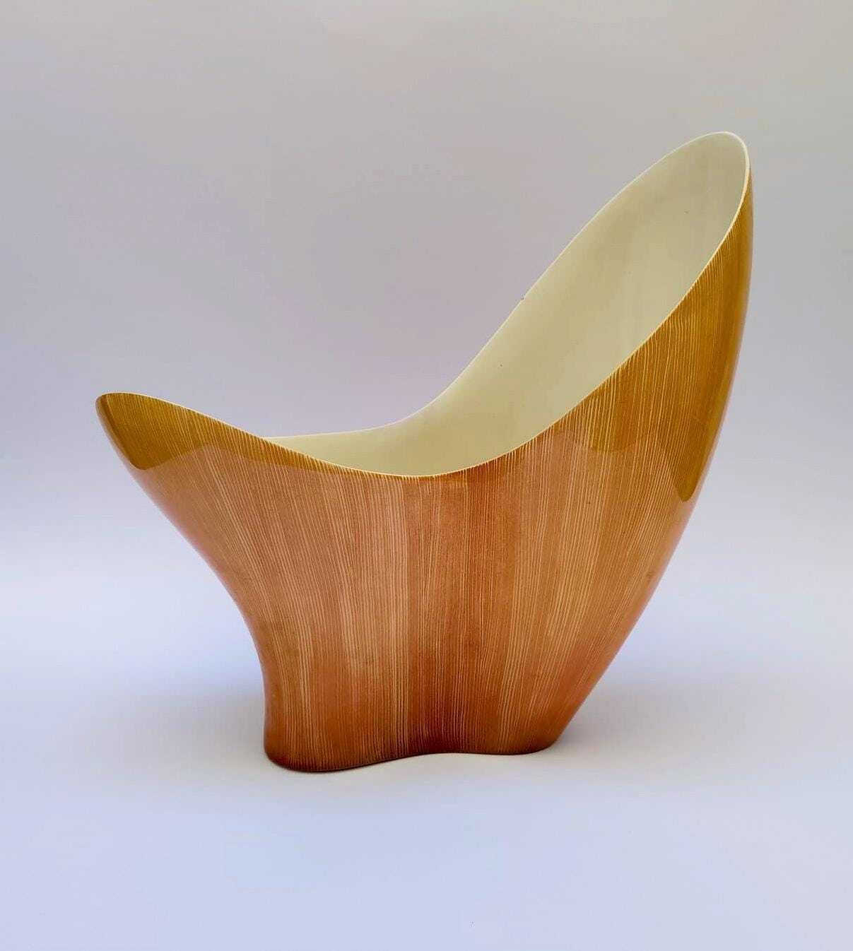 Vibi Torino Keramische Vaas, Imitatie Lenci, Roze en Wit, Vintage Italiaans Mid-Century Design. photo furniture