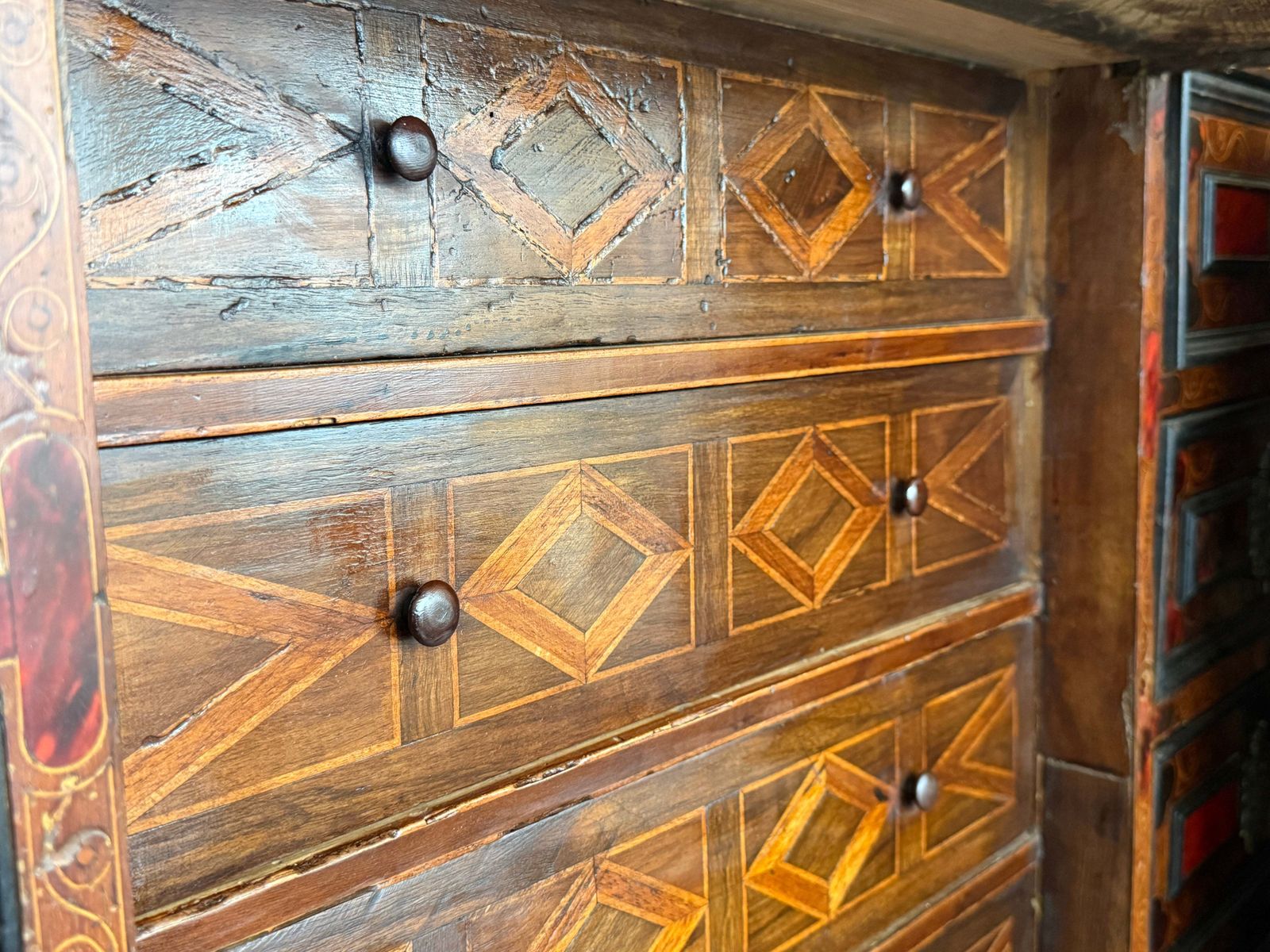 20612.0 Italian Baroque Style Architectural Cabinet On Ebonized Barley Twist Stand photo