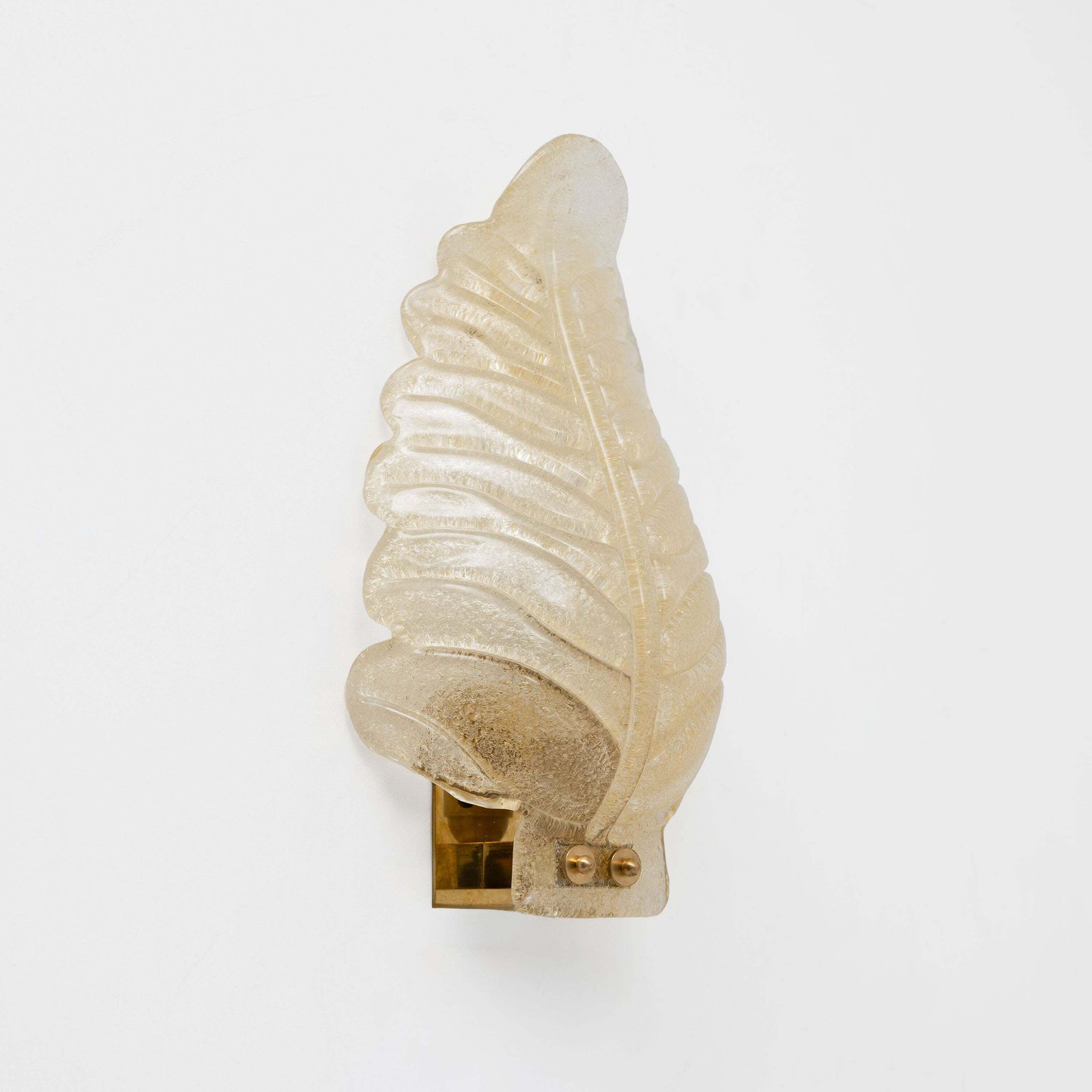 Paar Wandlampen in Barovier & Toso Stijl, Mid-Century Modern Murano Glas met Goudblad photo for sale