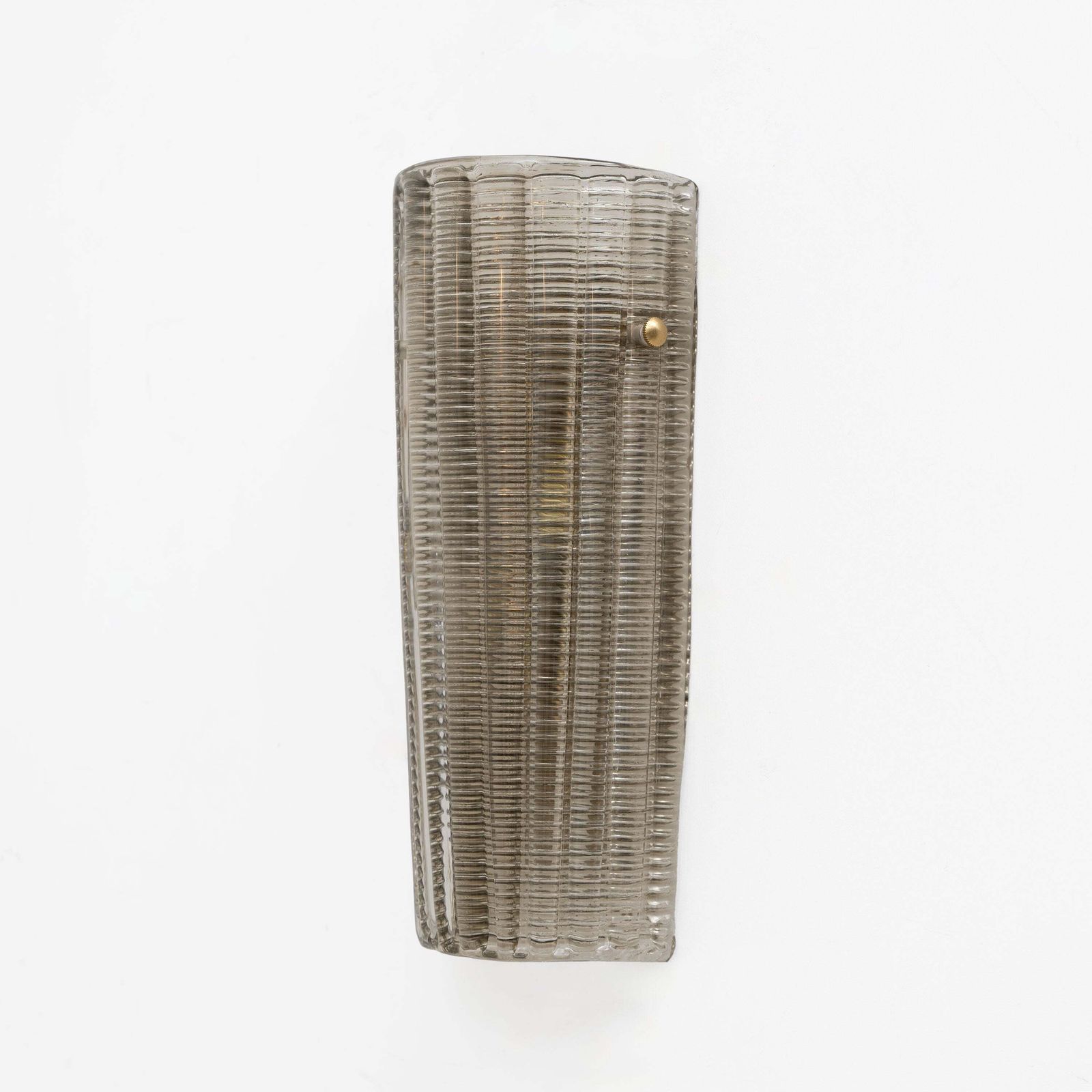 Pair Of Murano Glass Wall Sconces In Smoked Glass And Brass, Italy photo for sale