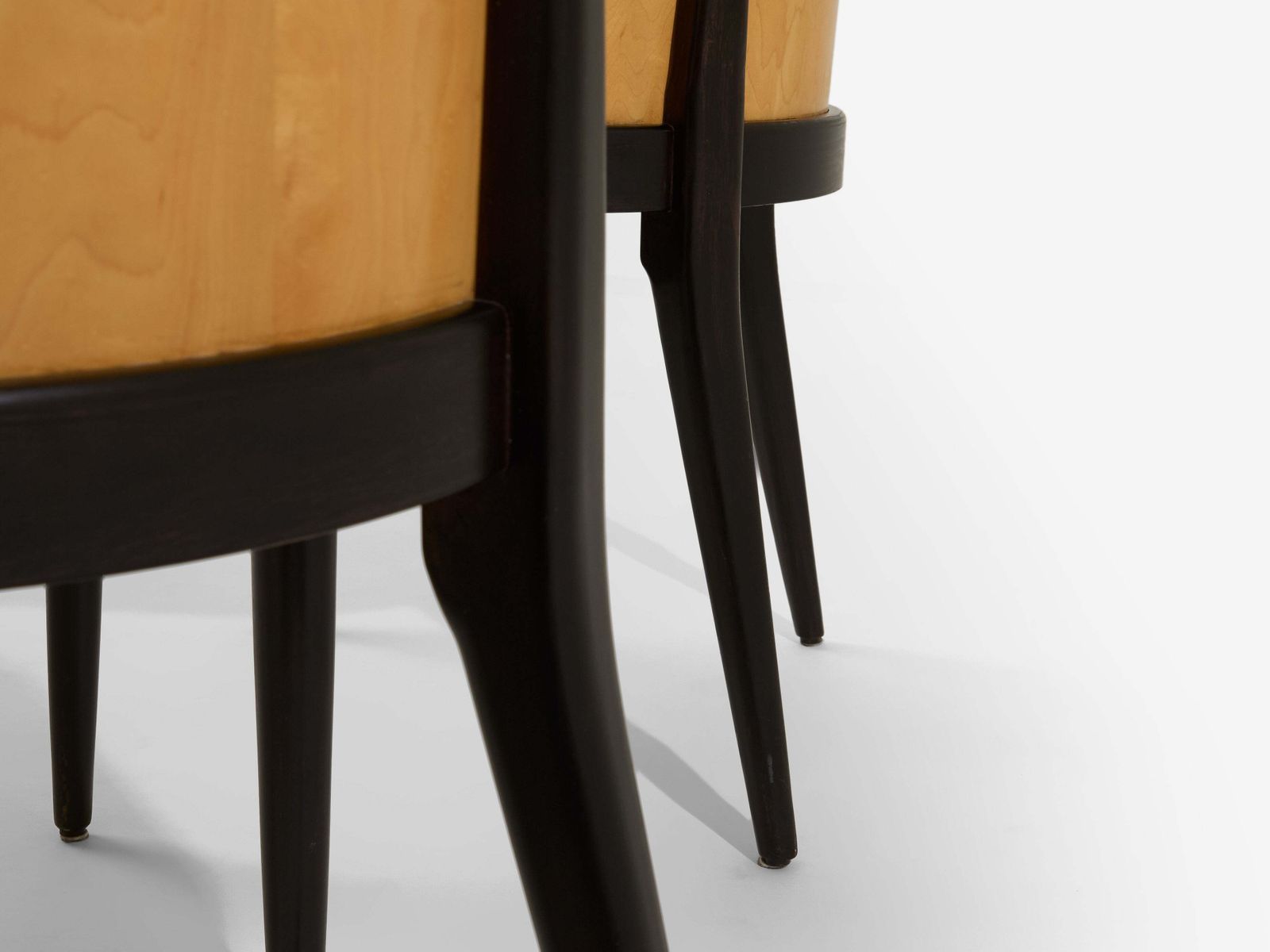 Chaises Concerto Garouste & Bonetti en sycomore, bronze et velours d'alpaga, 1990 photo vintage