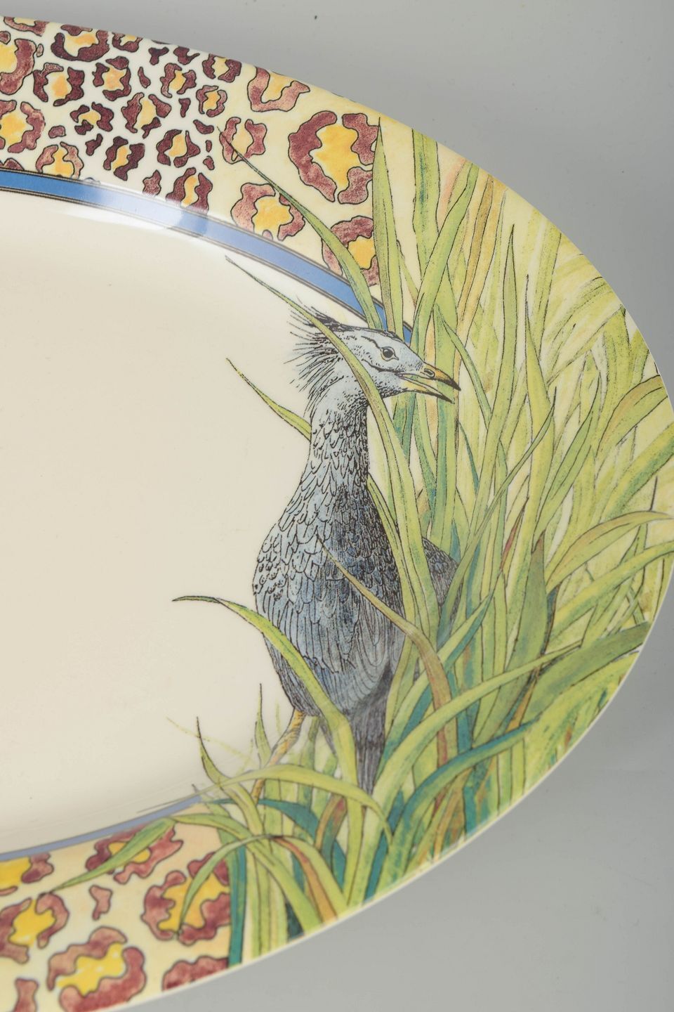 Gien, France. "Savane", ovale serveerschaal in faience, jaren 1980. photo for sale