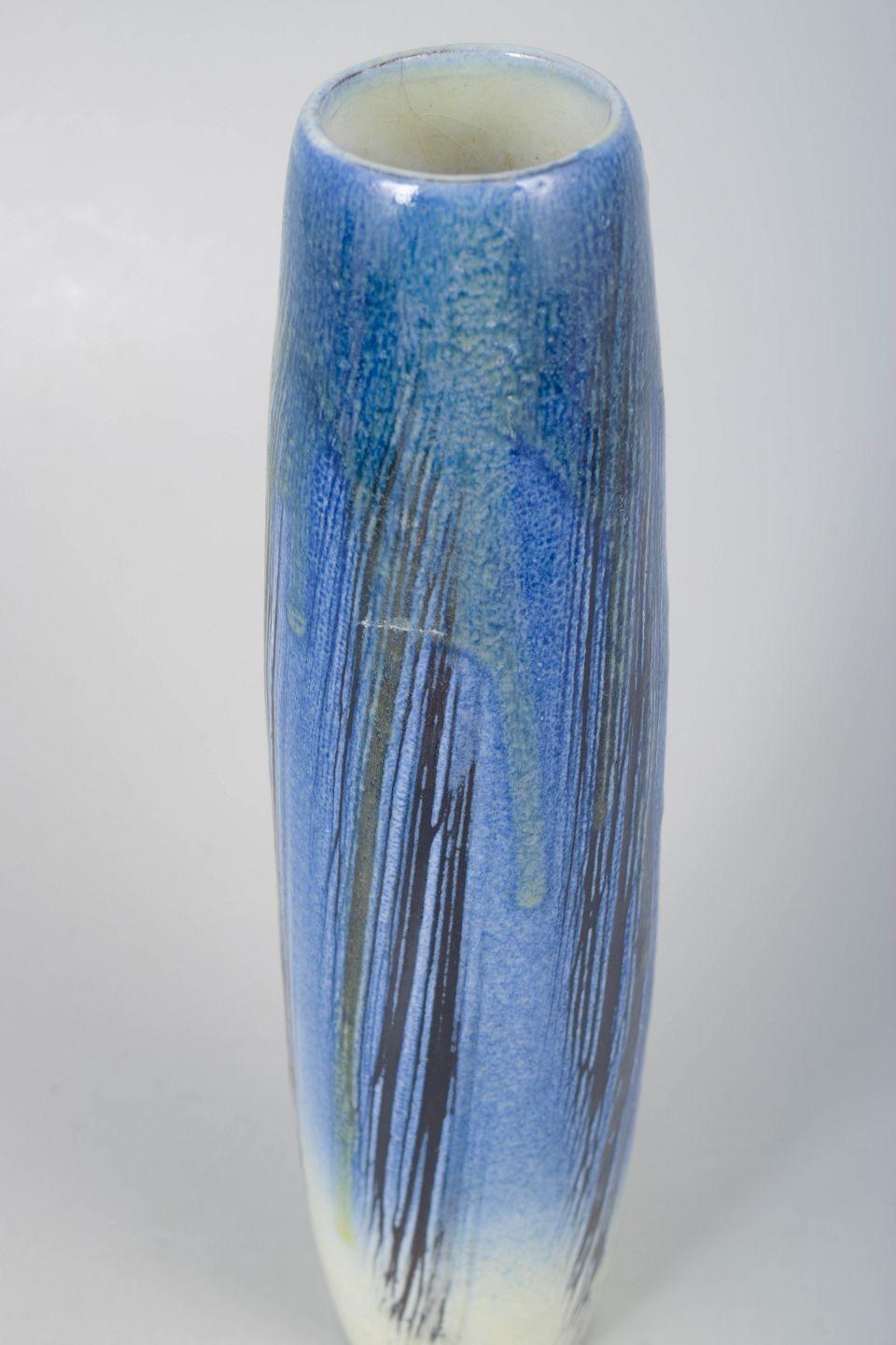 Mari Simmulson For Upsala Ekeby. Slim Ceramic Vase With Multicolour Glaze. 1960s photo for sale