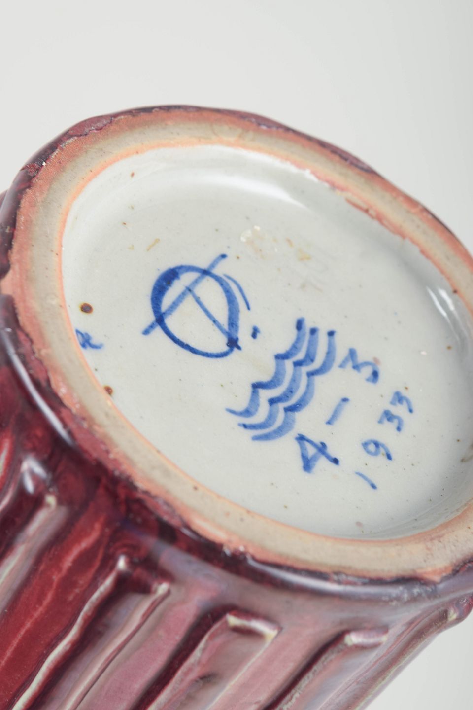 Vase en grès Thorkild Olsen, Royal Copenhagen, grand modèle à glaçure sang-de-bœuf, 1933 photo Décoration