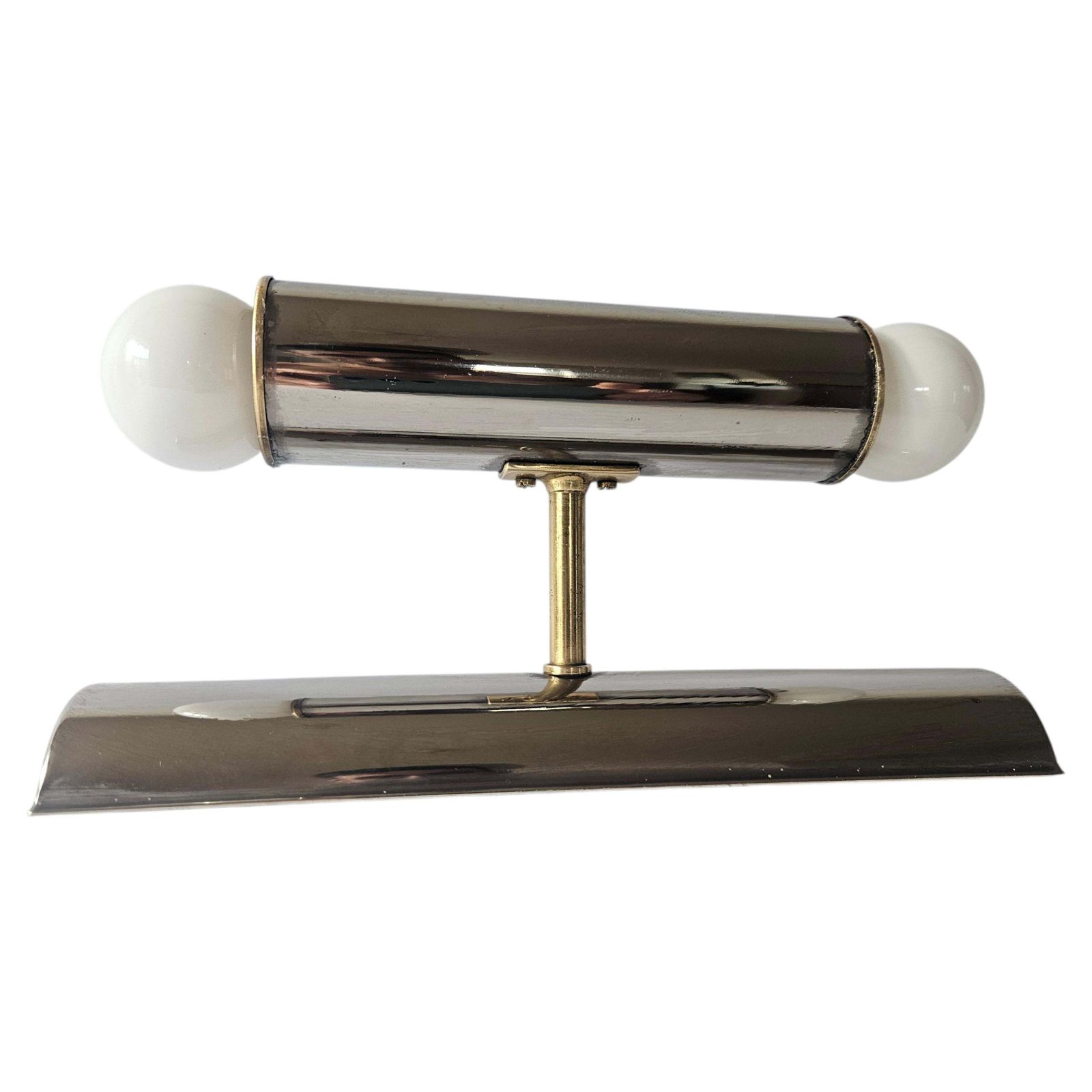 Applique murale tubulaire mid-century en chrome et laiton Tz Schmitz Leuchten, années 1970