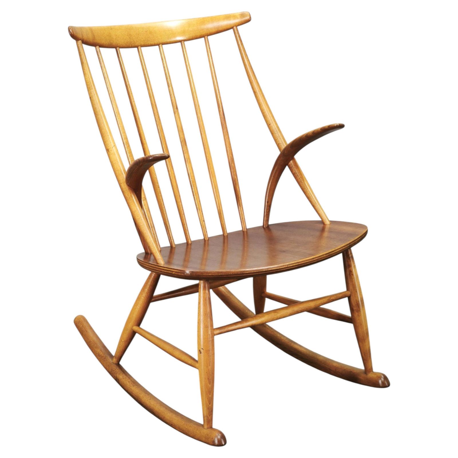 Illum Wikkelsø Danish Modern Rocking Chair By Niels Eilersen, 1960s