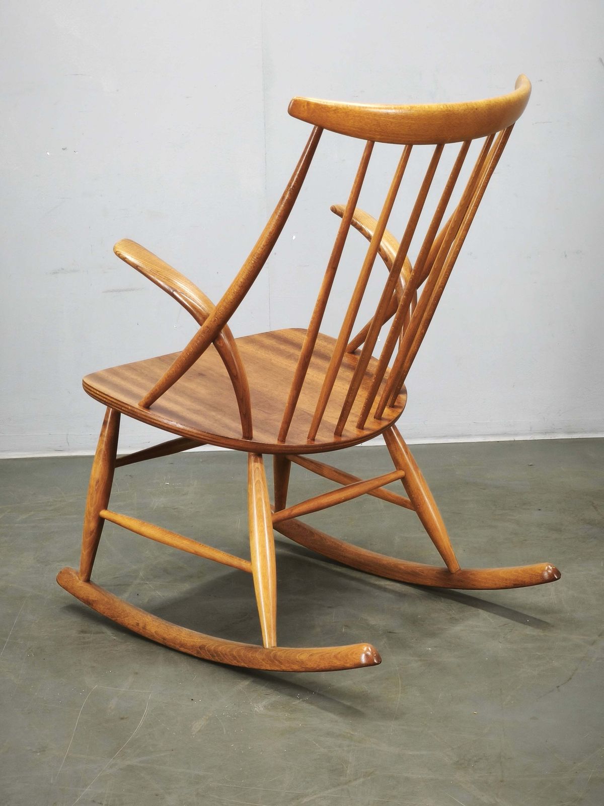 photo for sale Illum Wikkelsø Danish Modern Rocking Chair By Niels Eilersen, 1960s