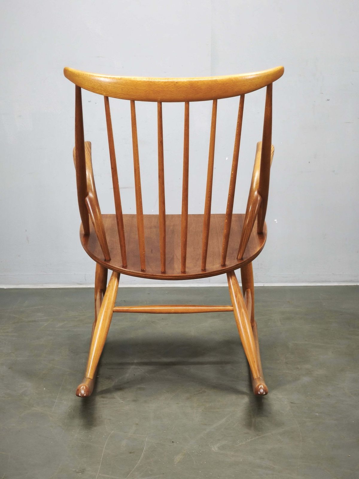 Furniture Illum Wikkelsø Danish Modern Rocking Chair By Niels Eilersen, 1960s photo