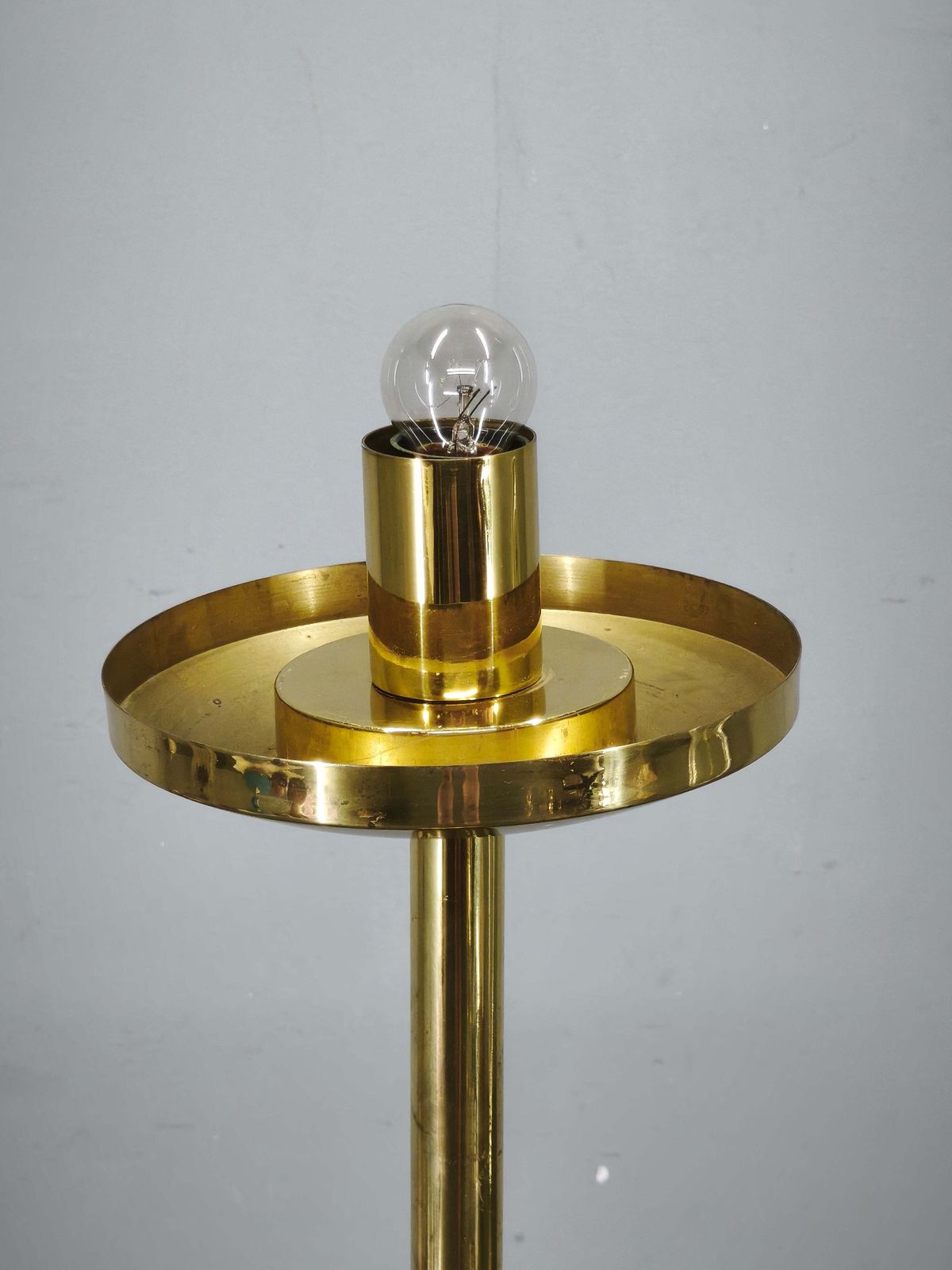 1970s Kamenicky Senov Bubble Glass And Brass Floor Lamp photo for sale