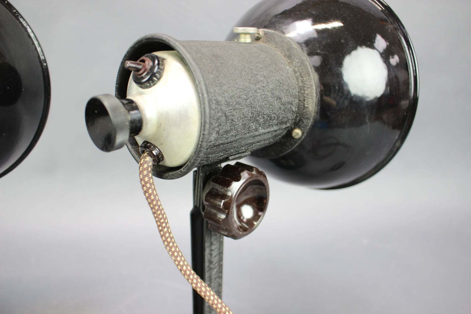 Pair Of Original 1955 Industrial Adjustable Desk Lamps, Czechoslovakia photo vinterior