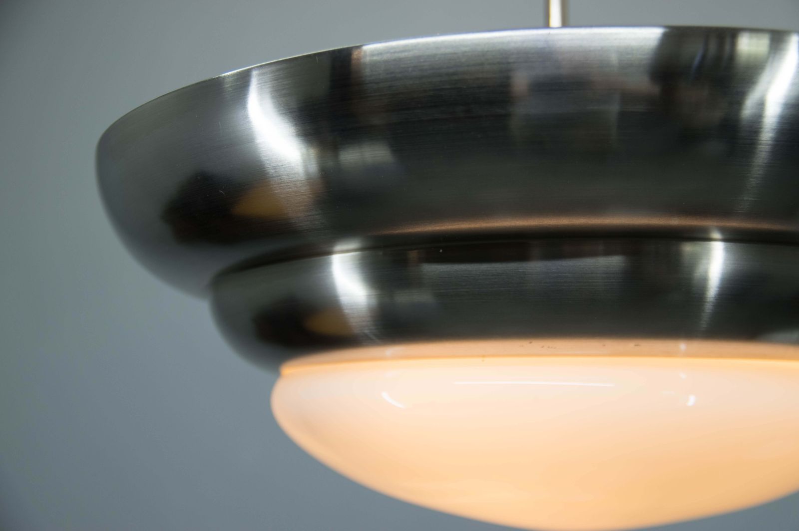 Lustre en nickel Franta Anýž, années 1930, restauré photo vinterior