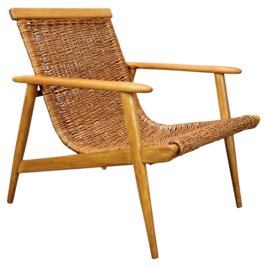 Vintage Uluv Rattan Armchair, Czechoslovakia, 1960s