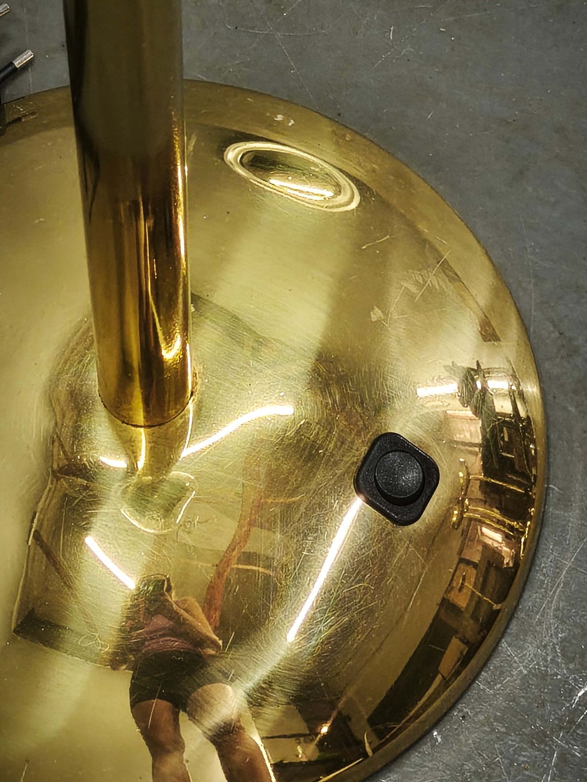 Space Age Bubble Glass And Brass Floor Lamp, Czechoslovakia, 1970s photo vintage