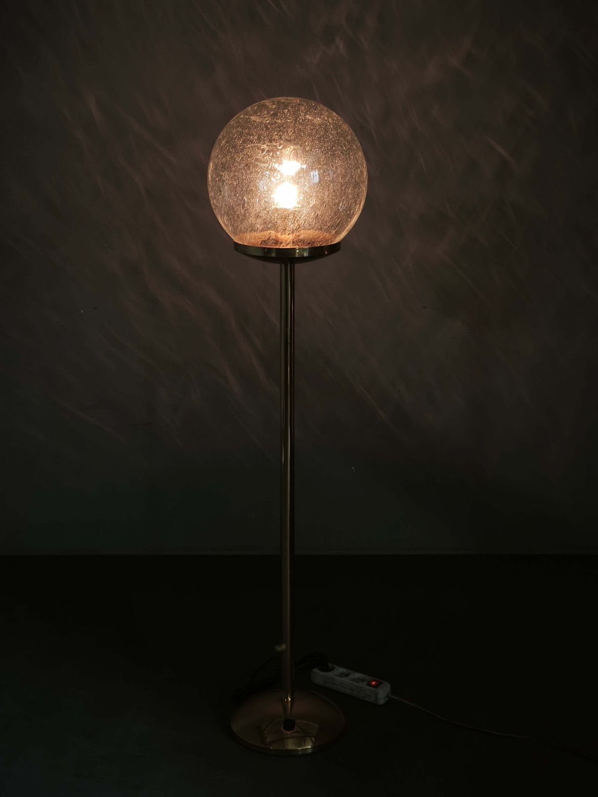 684.0 Space Age Bollenlamp van Glas en Messing, Tsjecho-Slowakije, jaren 1970 photo