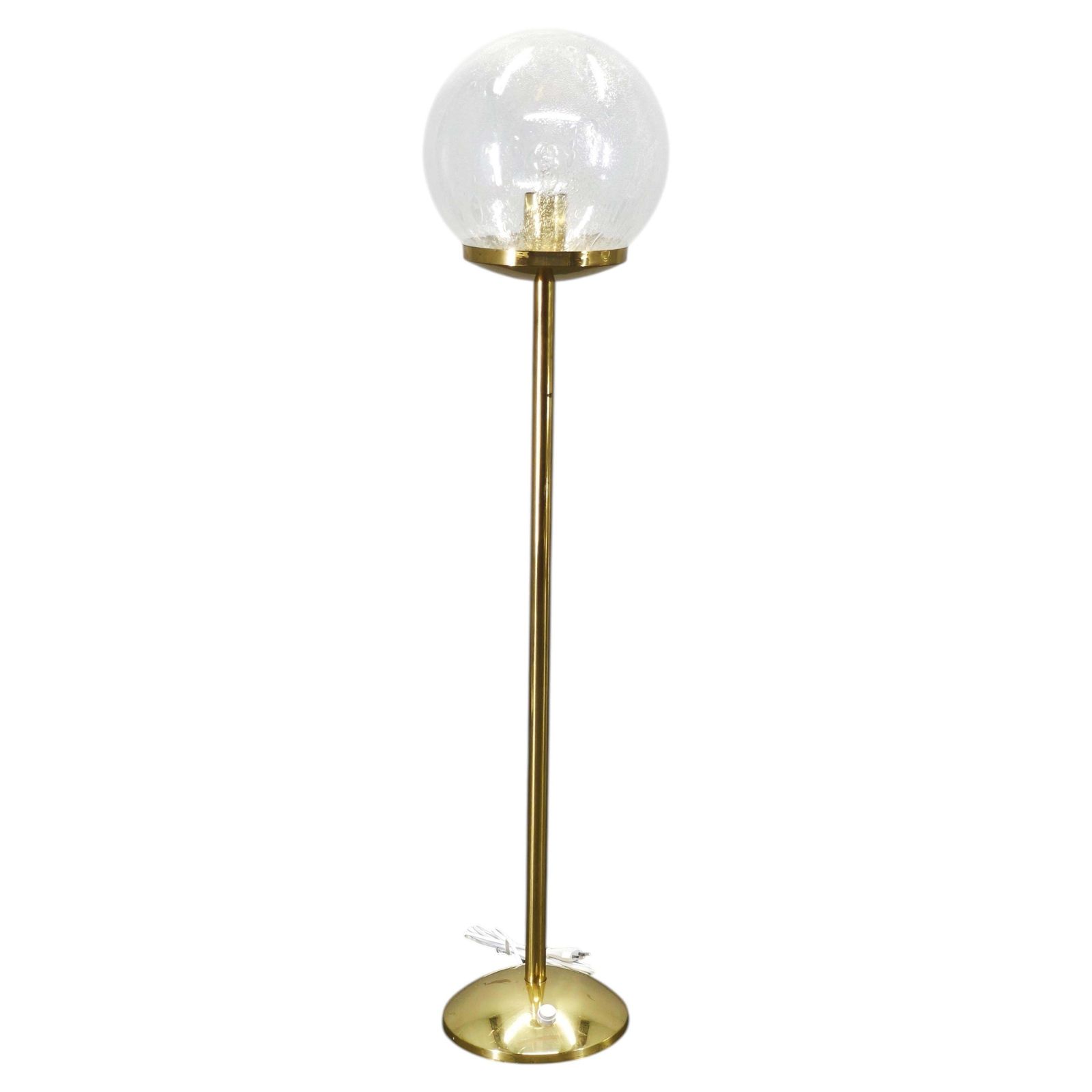 Space Age Bollenlamp van Glas en Messing, Tsjecho-Slowakije, jaren 1970
