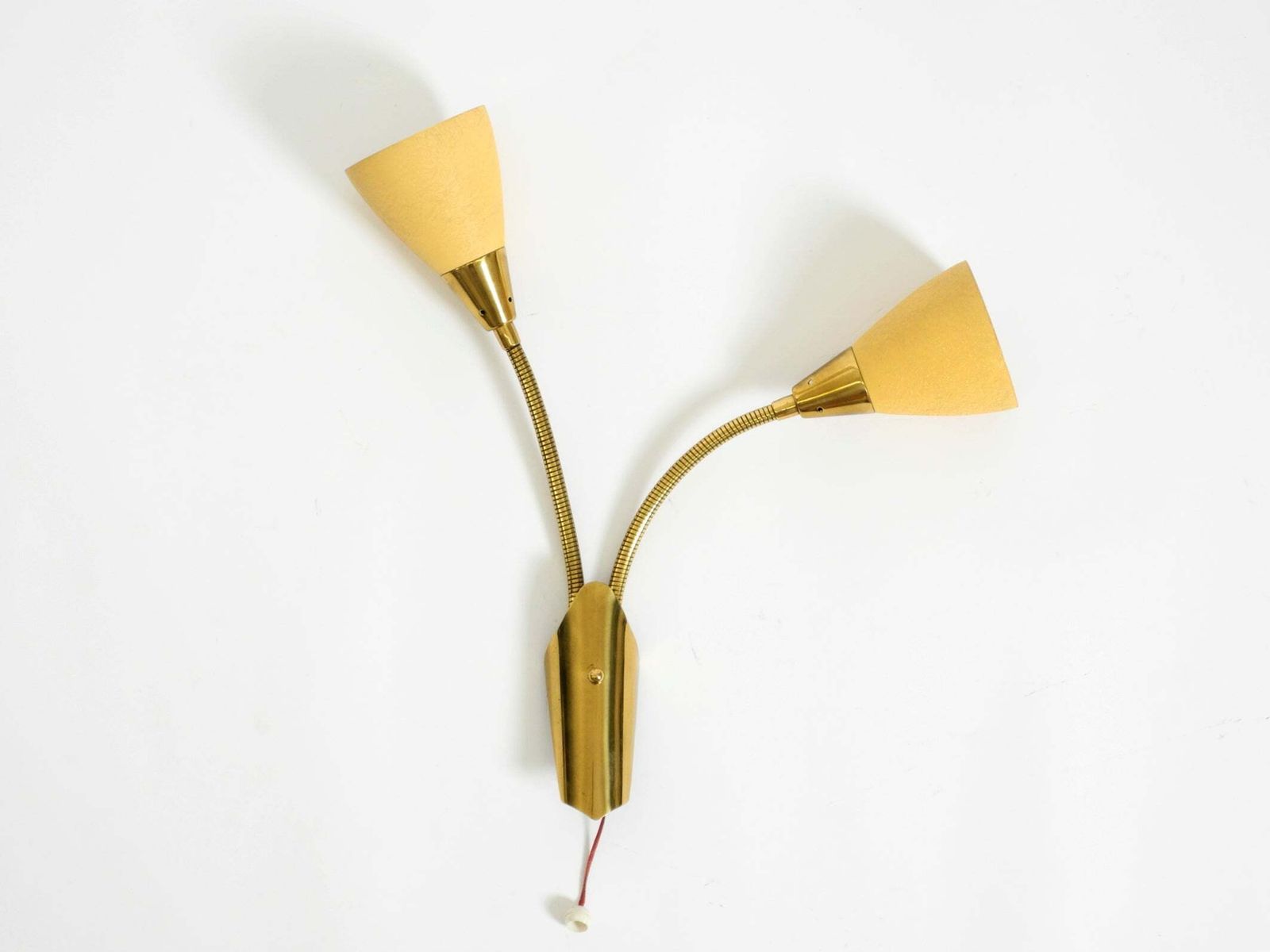 1950s Brass Wall Lamp With A Gooseneck And Double Shade By Cosack Lechten photo Lighting