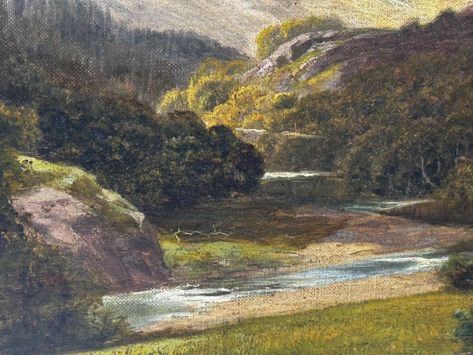 photo for sale Gesigneerd Stephen Enoch Hogley (1842 1927) Borrowdale, Cumberland Glaramara Fell Olieverf Landschap Ca. 1880