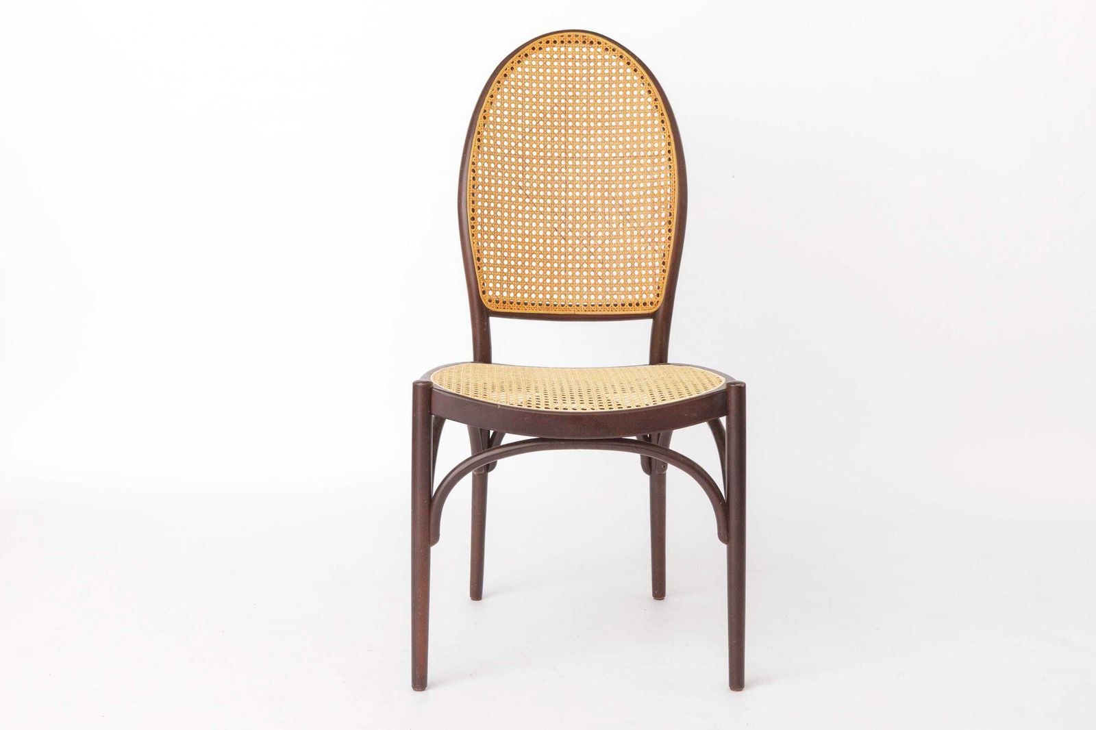 Paar Vintage Thonet Bentwood Eetkamerstoelen met Weens Vlechtwerk, jaren 1960-1970 photo vinterior